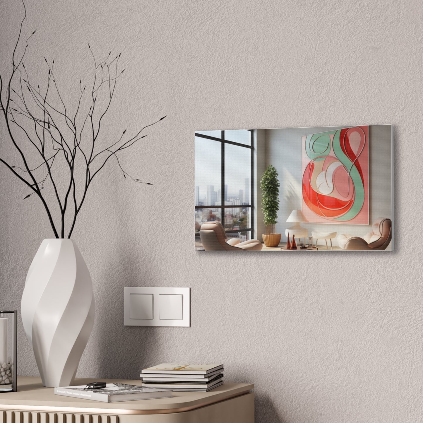 Timeless Elegance: Refined Pink Hues Canvas Print for Sophisticated Living Spaces