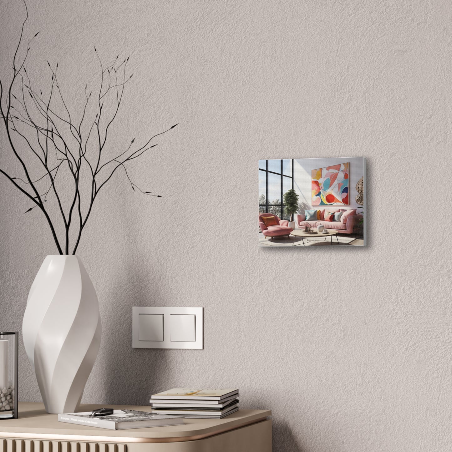 Timeless Elegance: Refined Pink Hues Canvas Print for Sophisticated Living Spaces