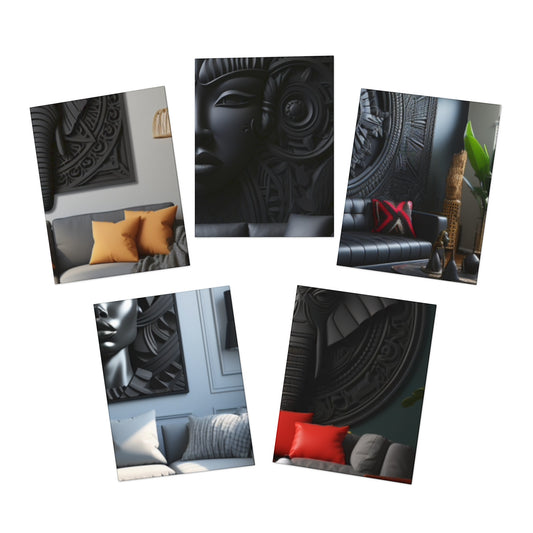 African Art Inspired Note Card Set (5-Pack)