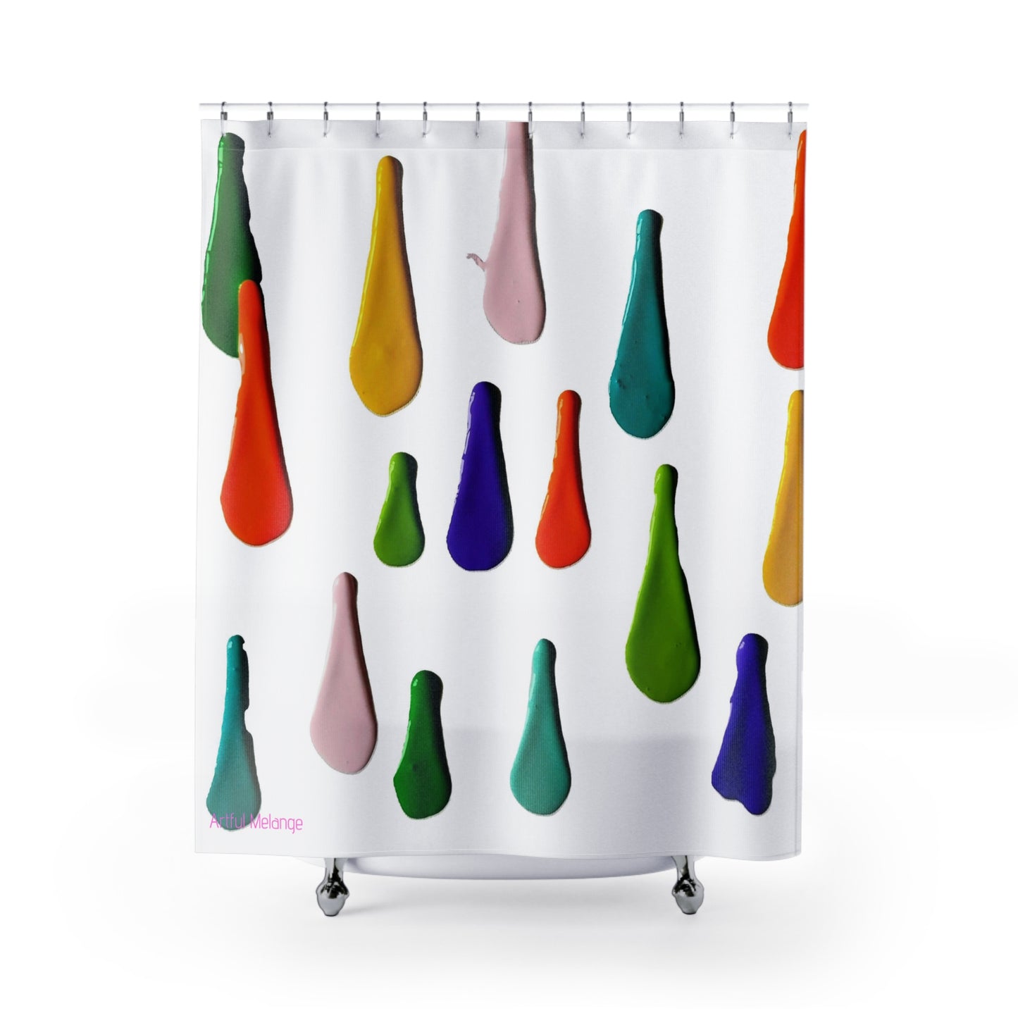 Canvas Cascade: Abstract Acrylic Art Shower Curtain Collection