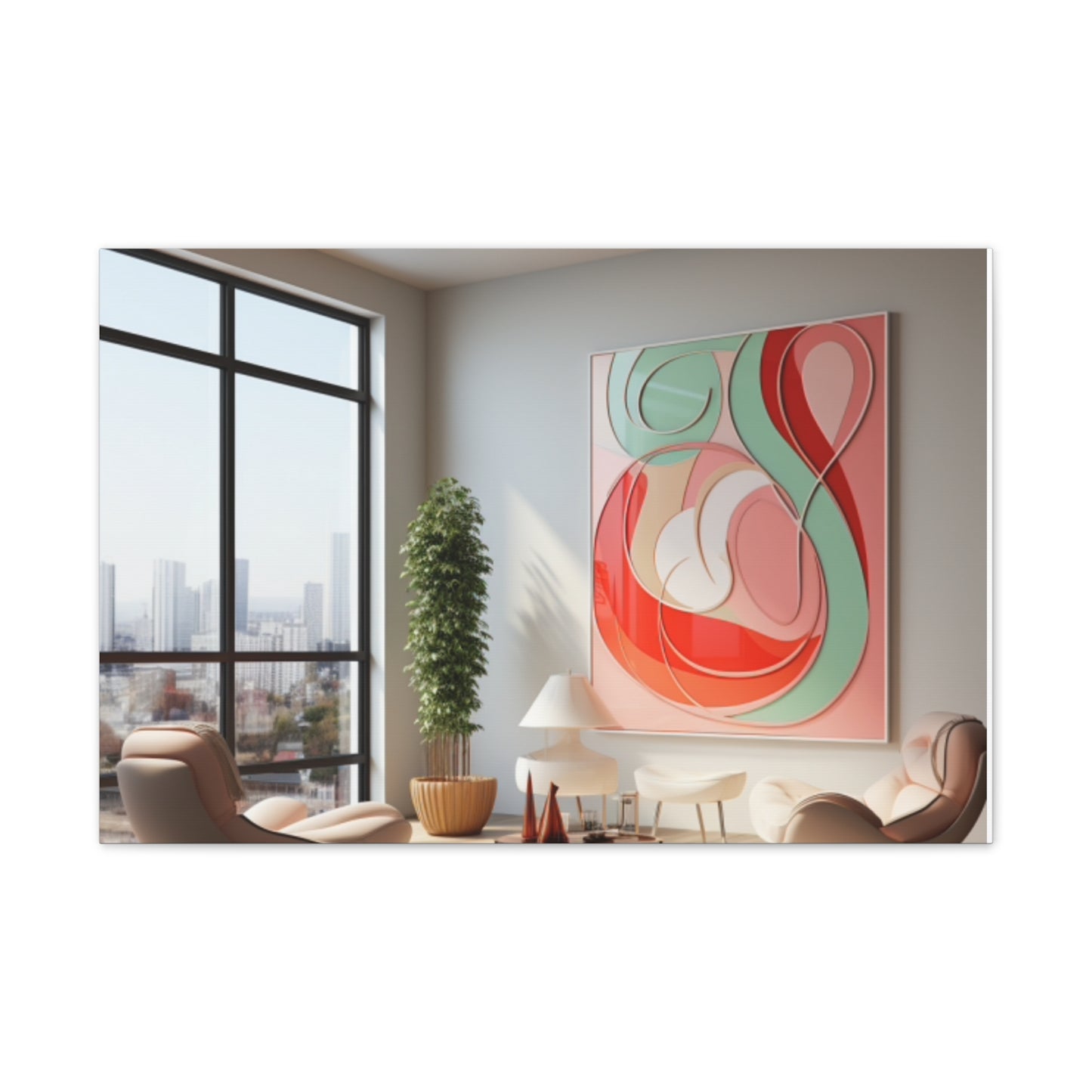 Timeless Elegance: Refined Pink Hues Canvas Print for Sophisticated Living Spaces