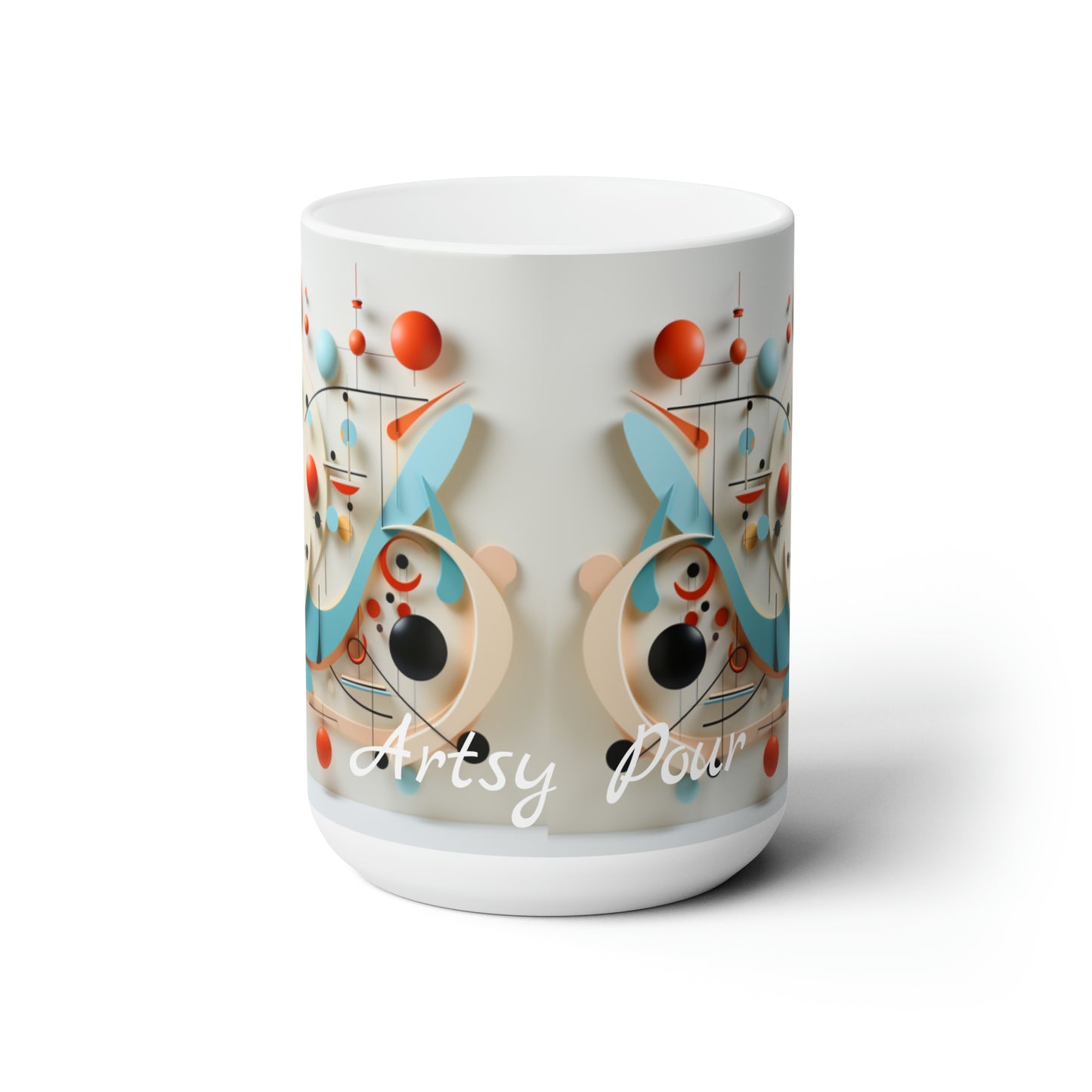 Artsy Pour Ceramic Mug 15oz