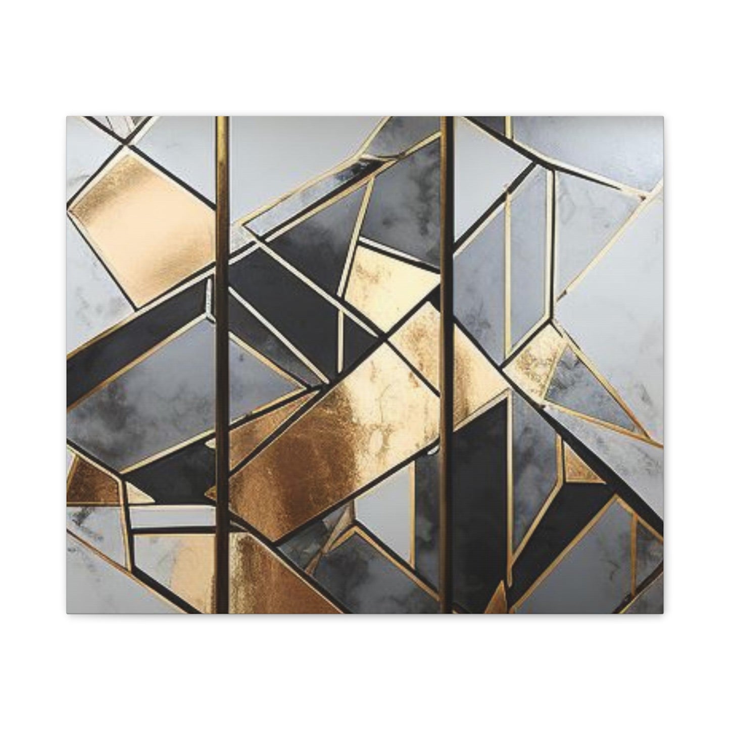 Gold and Black Elegance: A Symphony of Sophistication Canvas Print