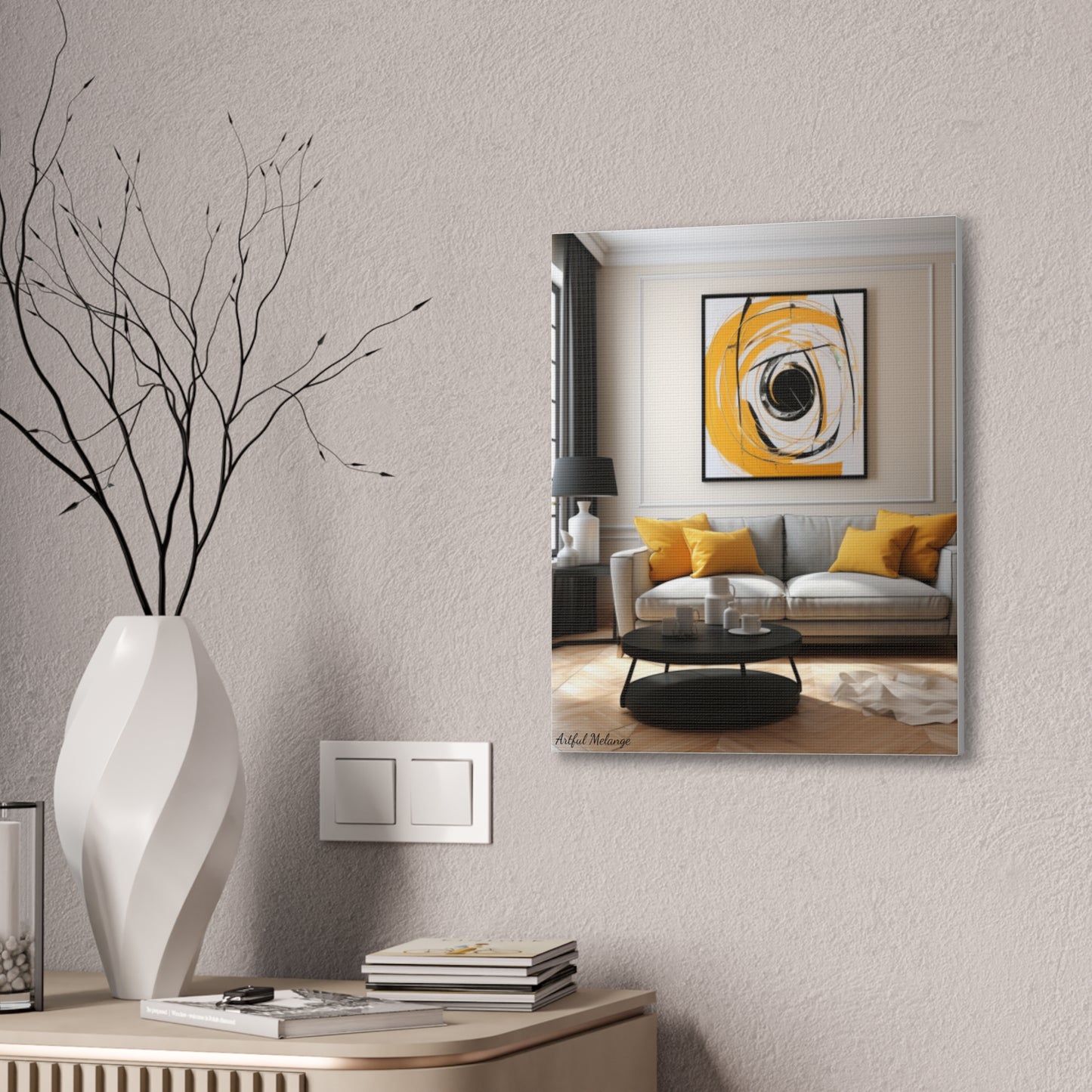 Timeless Elegance: Refined Yellow Hues Canvas Print for Sophisticated Living Spaces