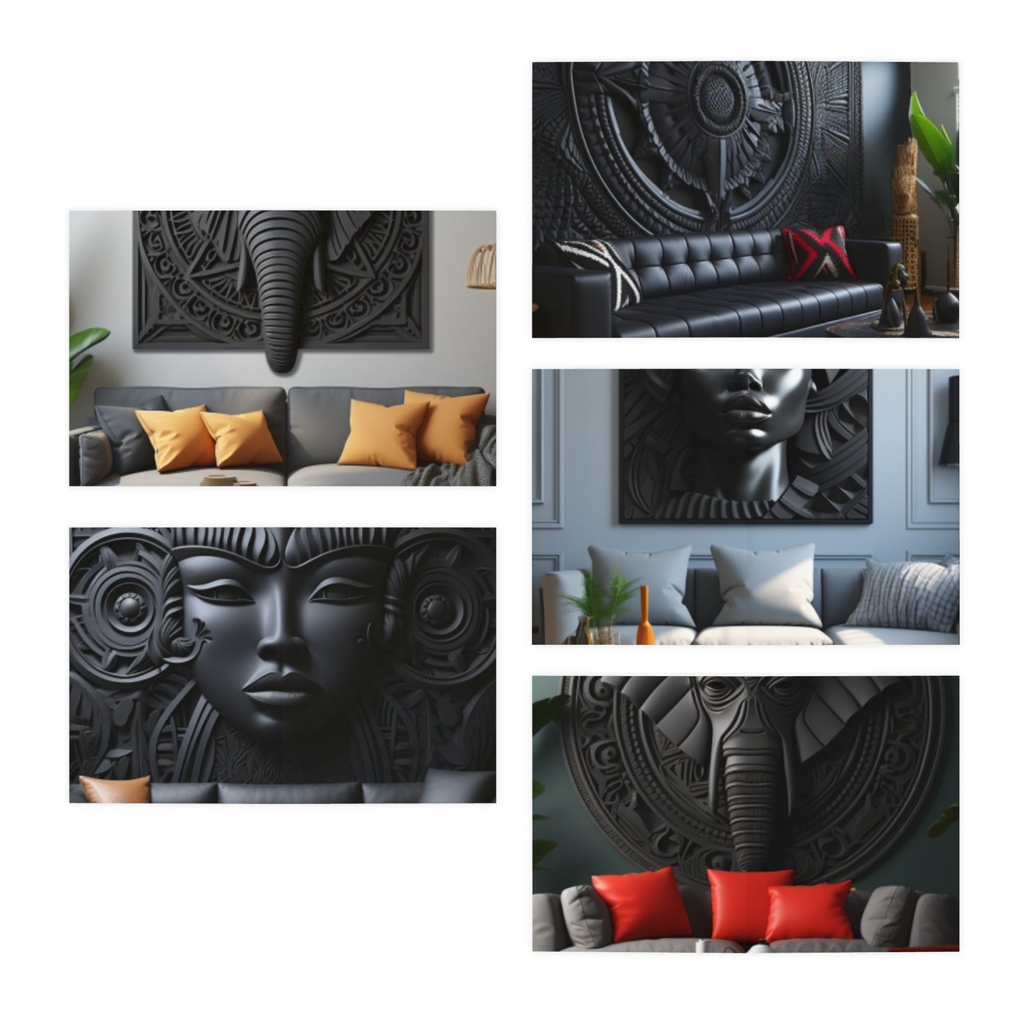 African Art Inspired Note Card Set (5-Pack)