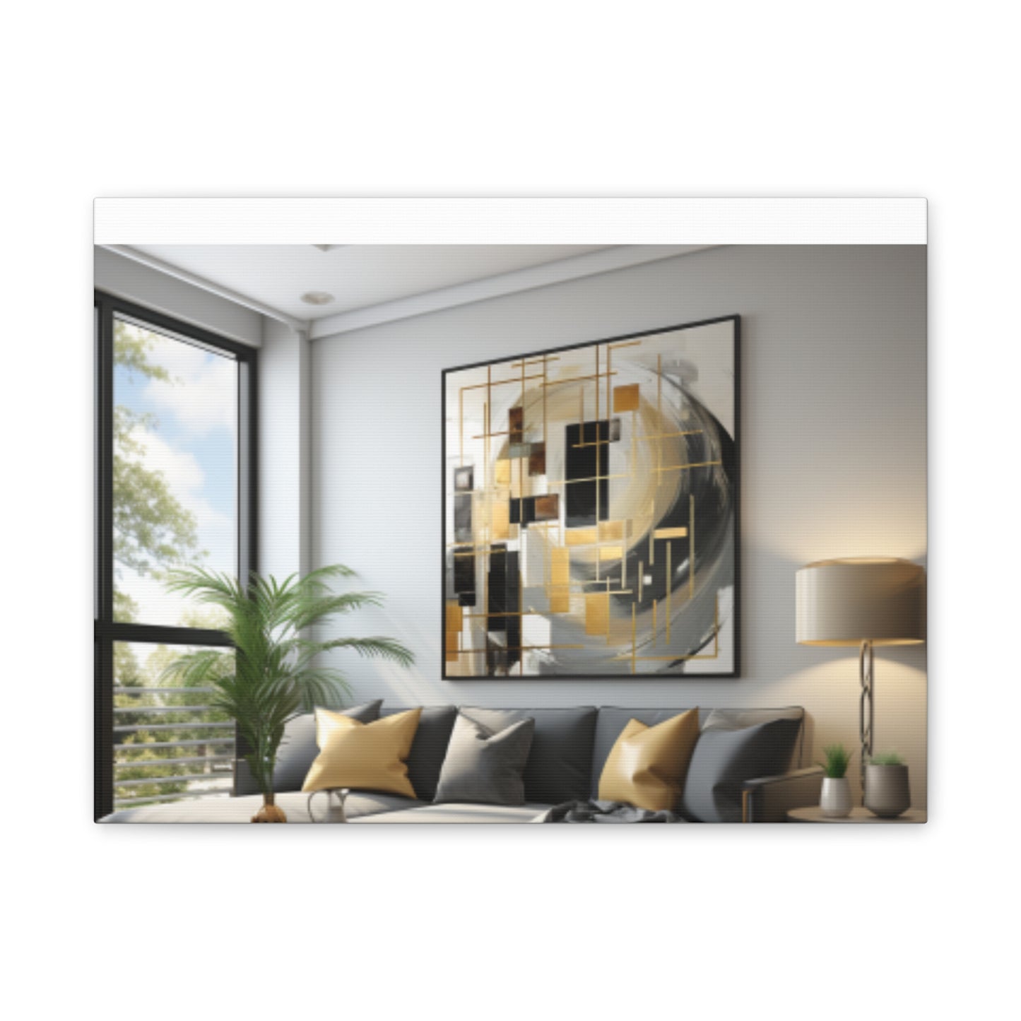 Gold and Black Elegance: A Symphony of Sophistication Canvas Print