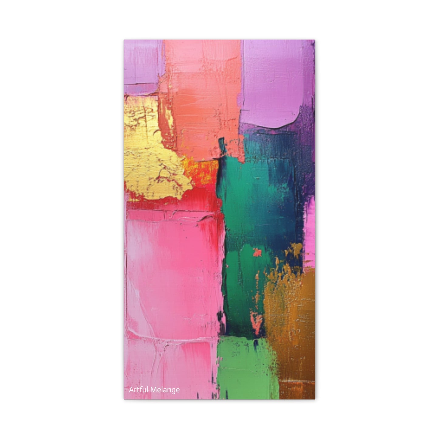 Acrylic Abstract Canvas Print - Homage to the Divine Nine/Pink Green Purple and Gold 1