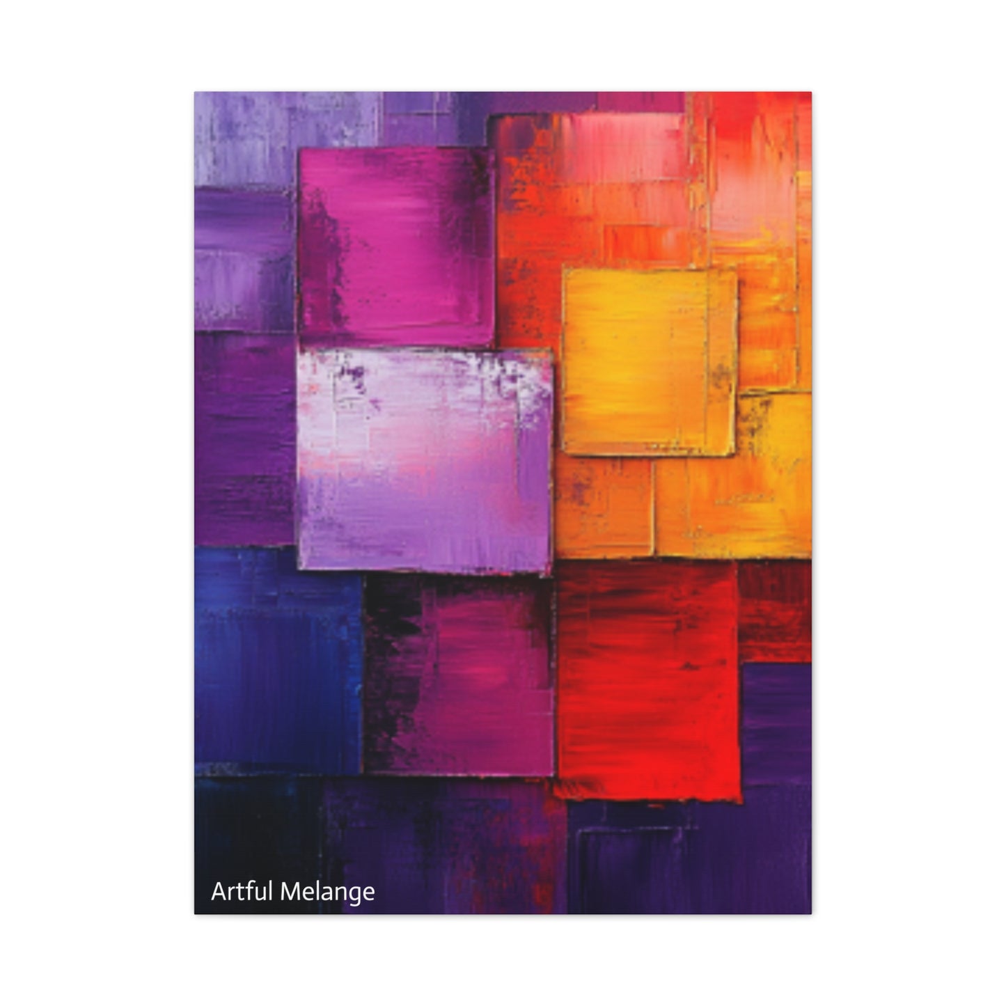 Acrylic Abstract Canvas Print - Homage to the Divine Nine/Red White Purple and Gold 8