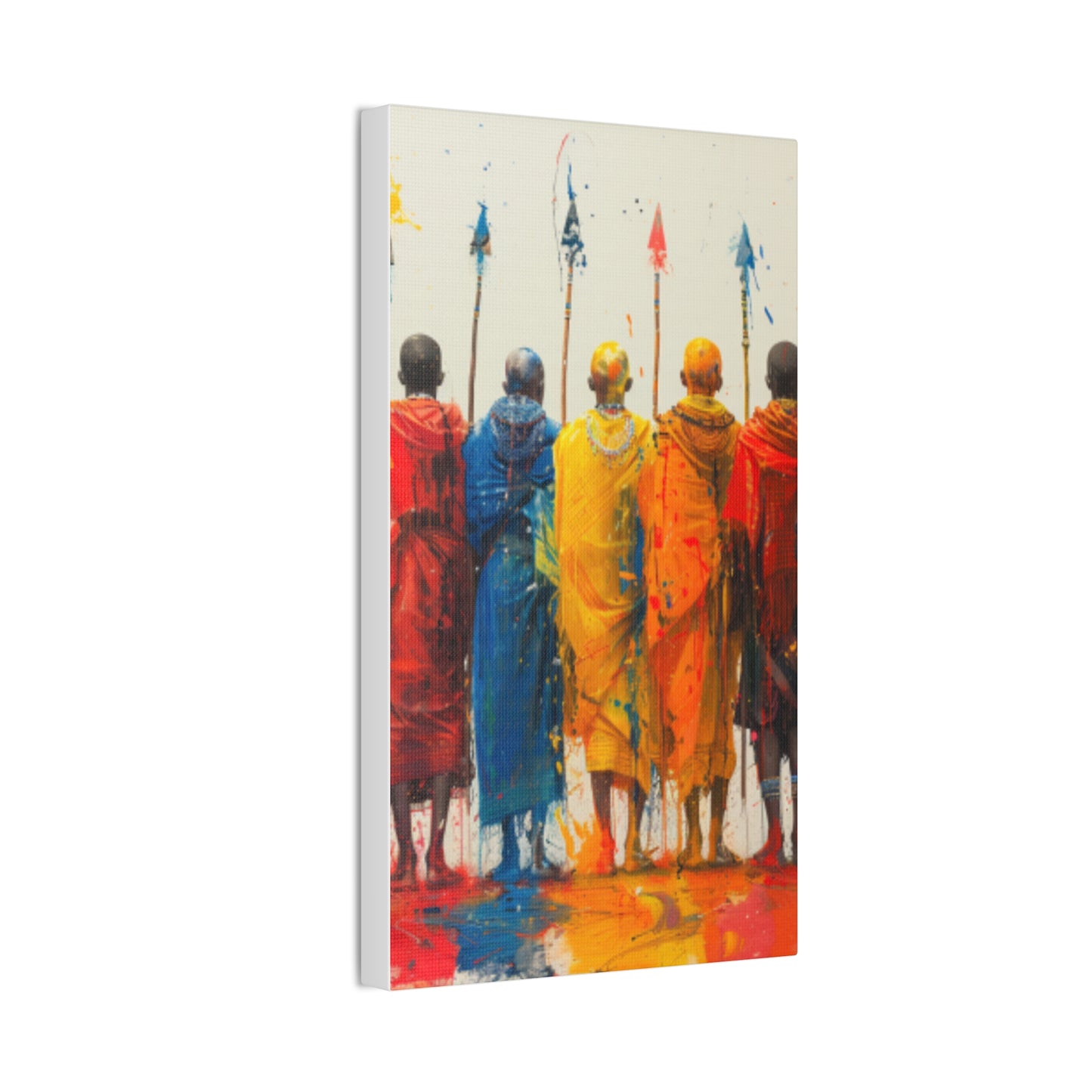 Masai Warriors Abstract Canvas Print