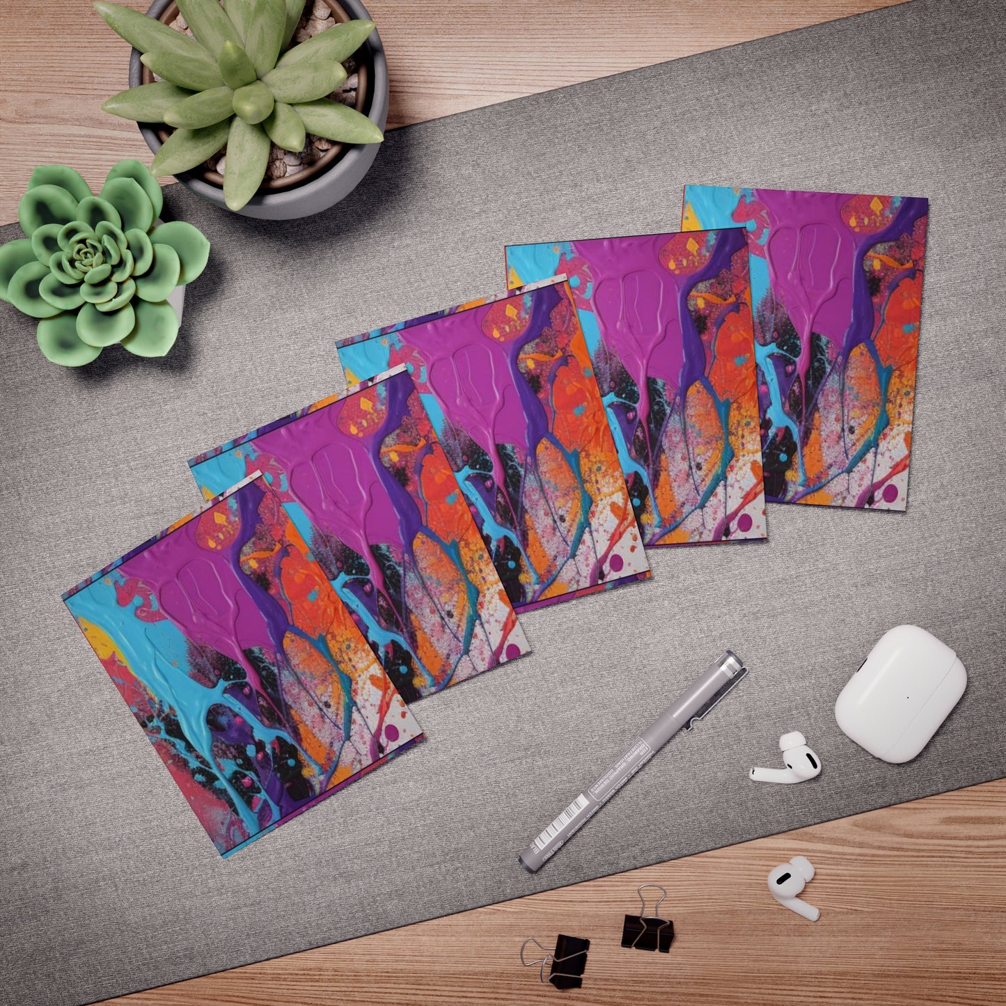 Elegance in Ink:  Abstract Art Note Card Set(5-Pack)