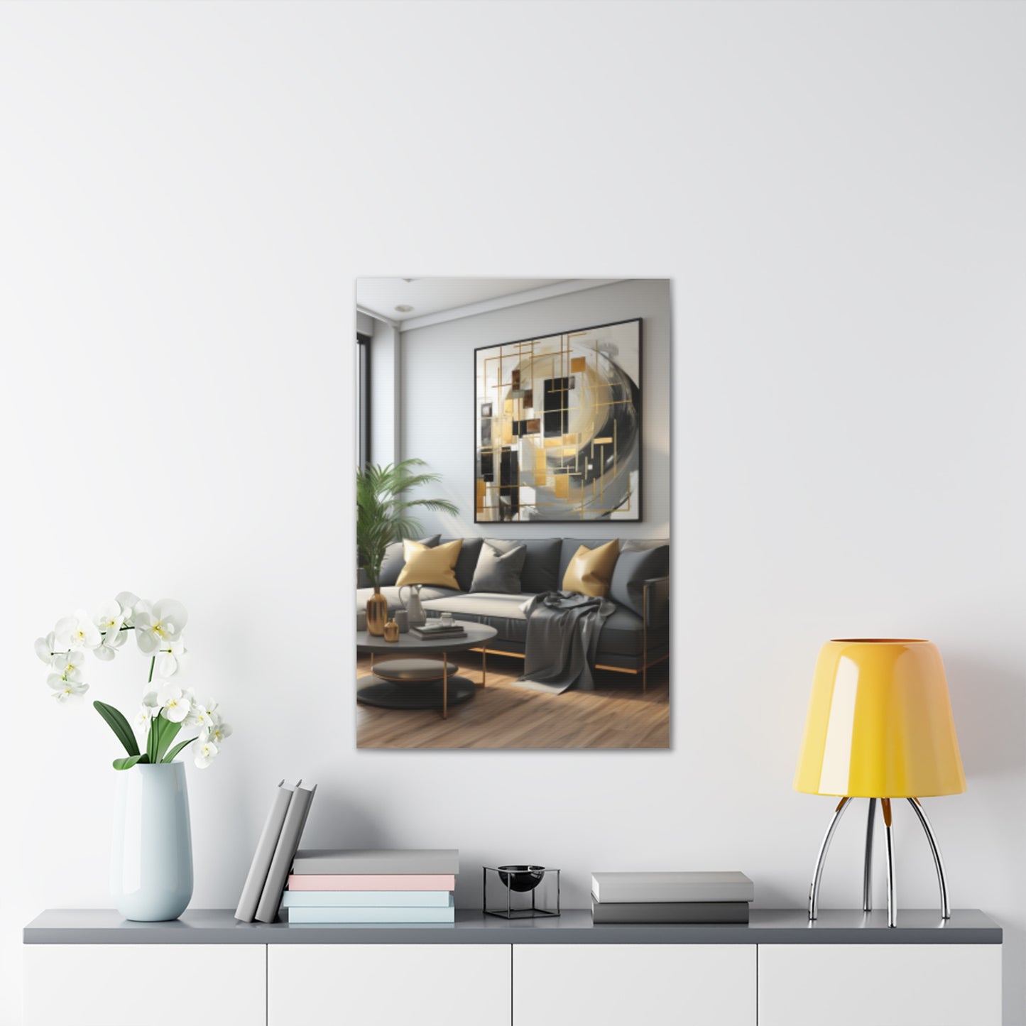 Gold and Black Elegance: A Symphony of Sophistication Canvas Print