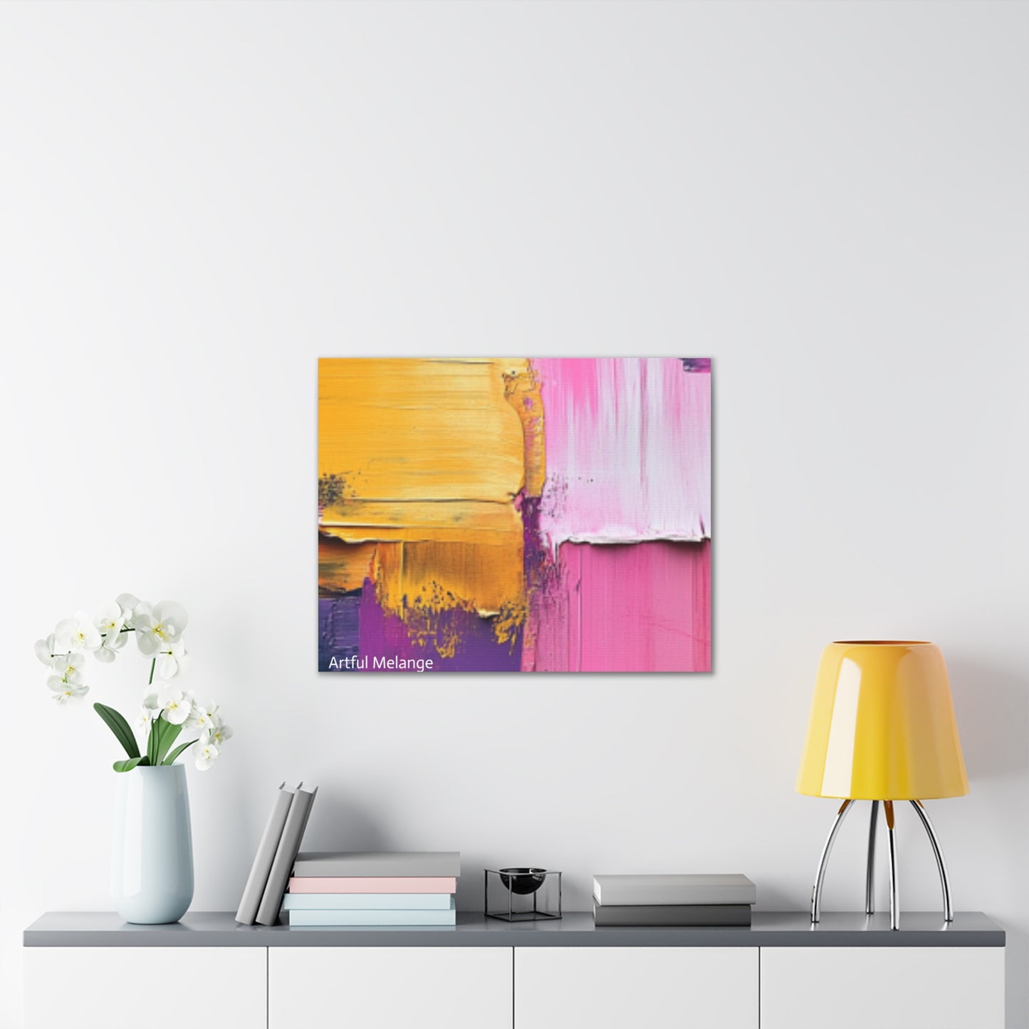 Acrylic Abstract Canvas Print - Homage to the Divine Nine/Gold Purple Pink and Green 5