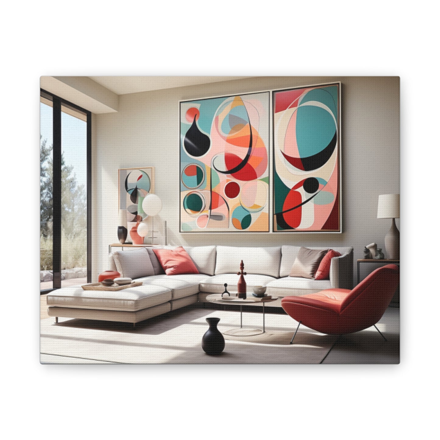 Timeless Elegance: Refined Pink Hues Canvas Print for Sophisticated Living Spaces