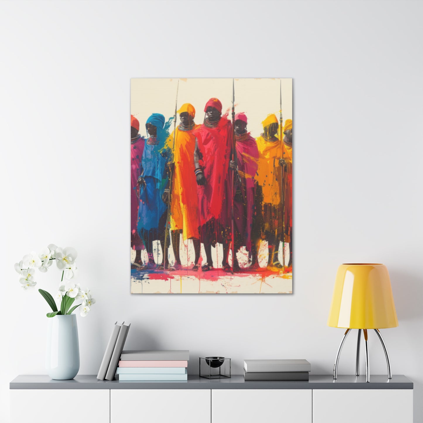 Masai Warriors Abstract Canvas Print