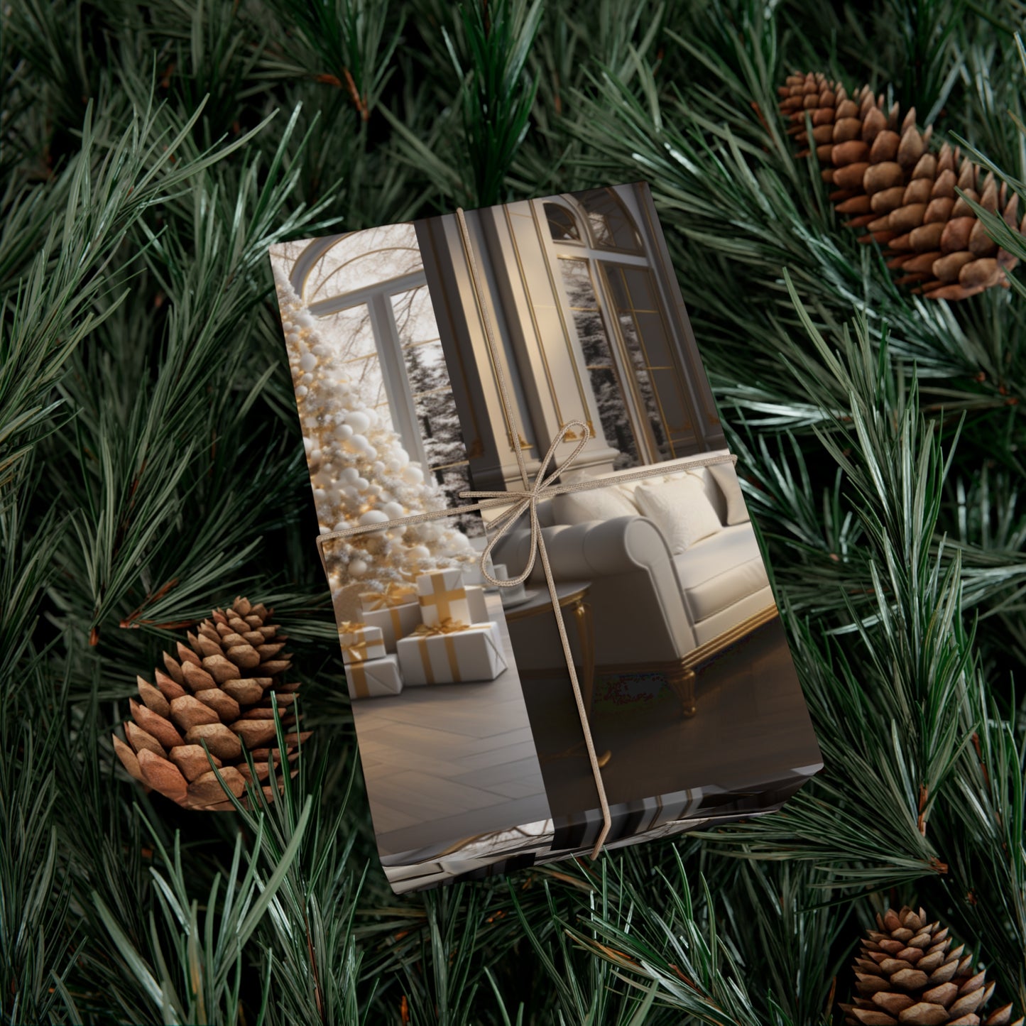 Elegant Gold and White Holiday Wrapping Paper Collection – Elevate Your Gifts with Sophisticated Style