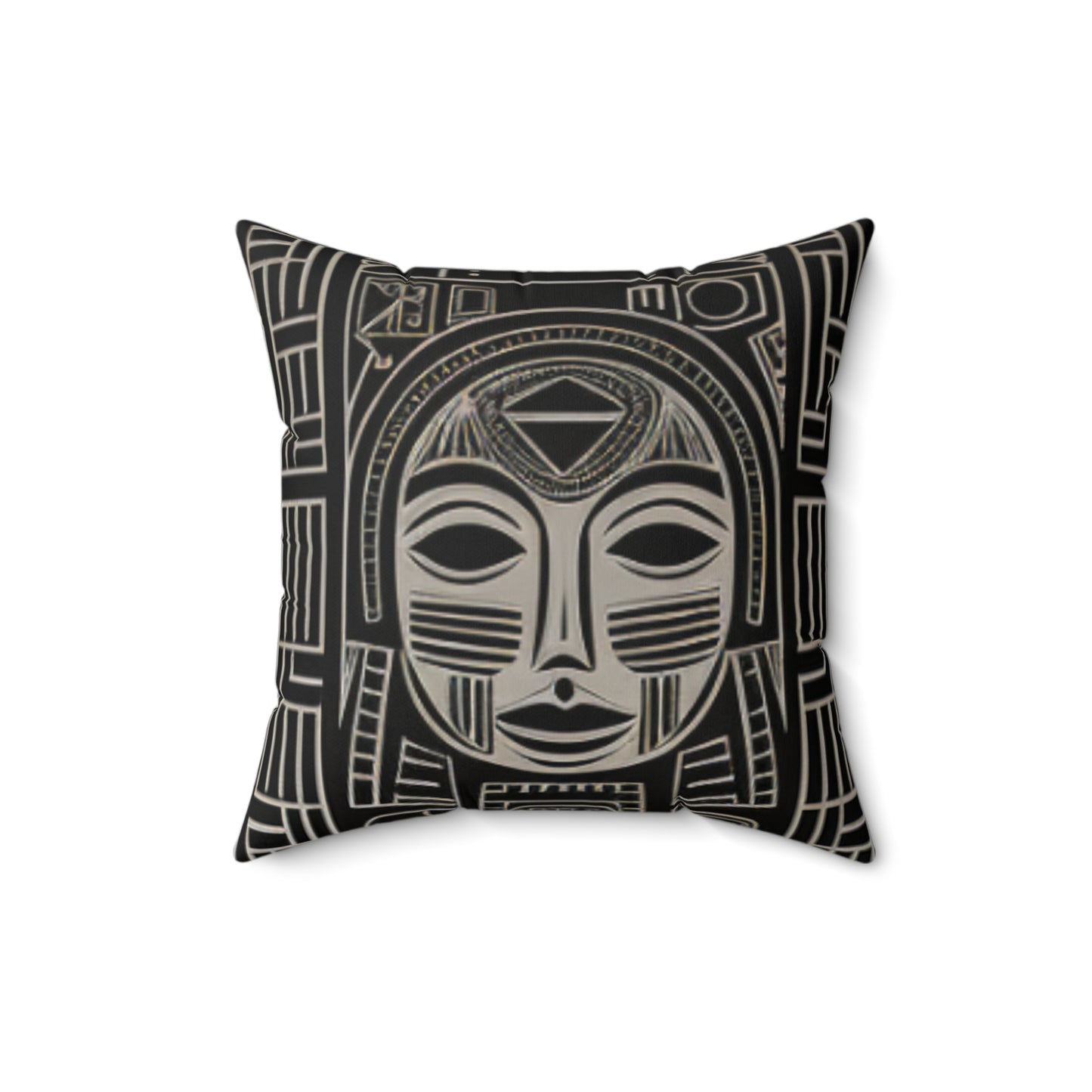 African Mud Cloth Design Square Pillow