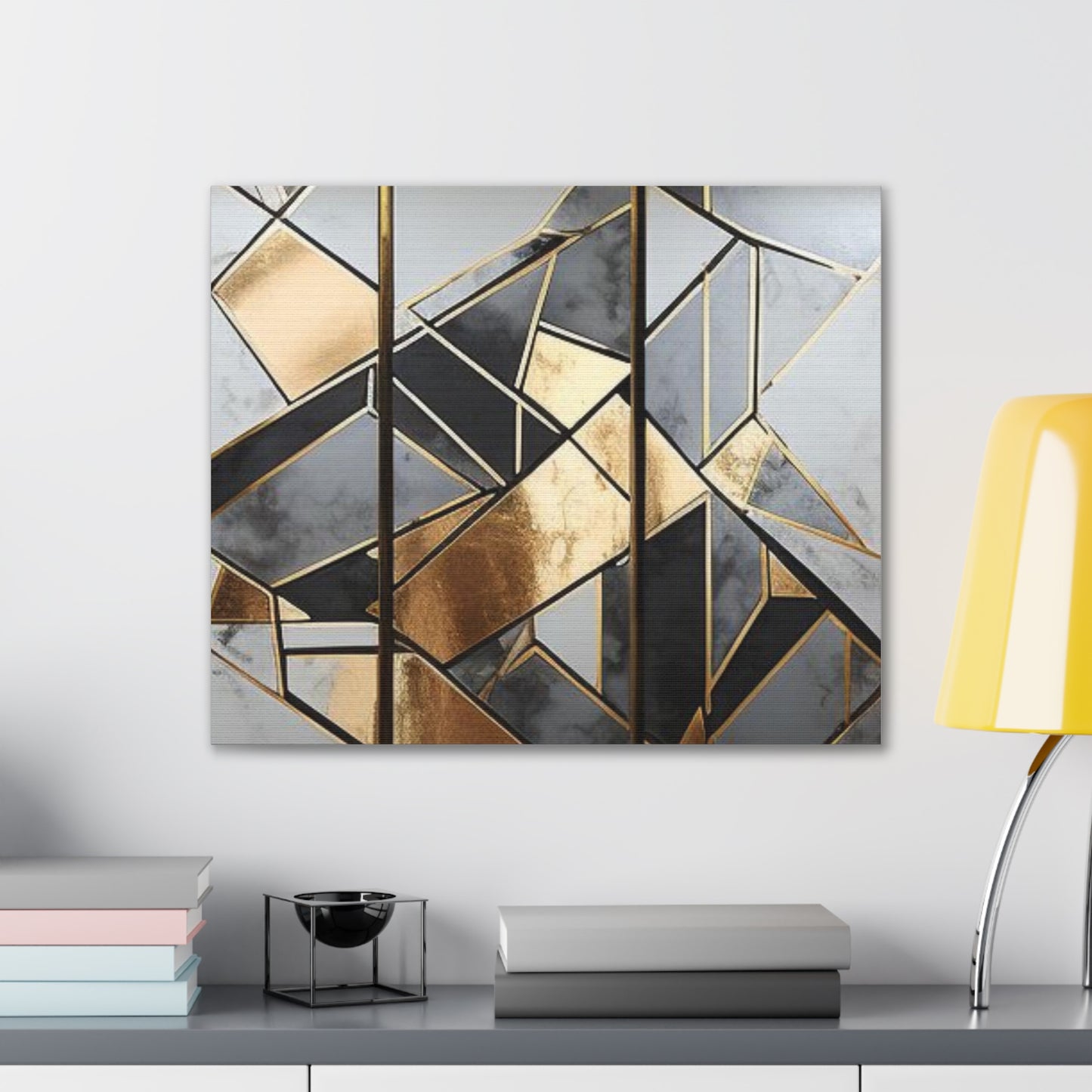 Gold and Black Elegance: A Symphony of Sophistication Canvas Print