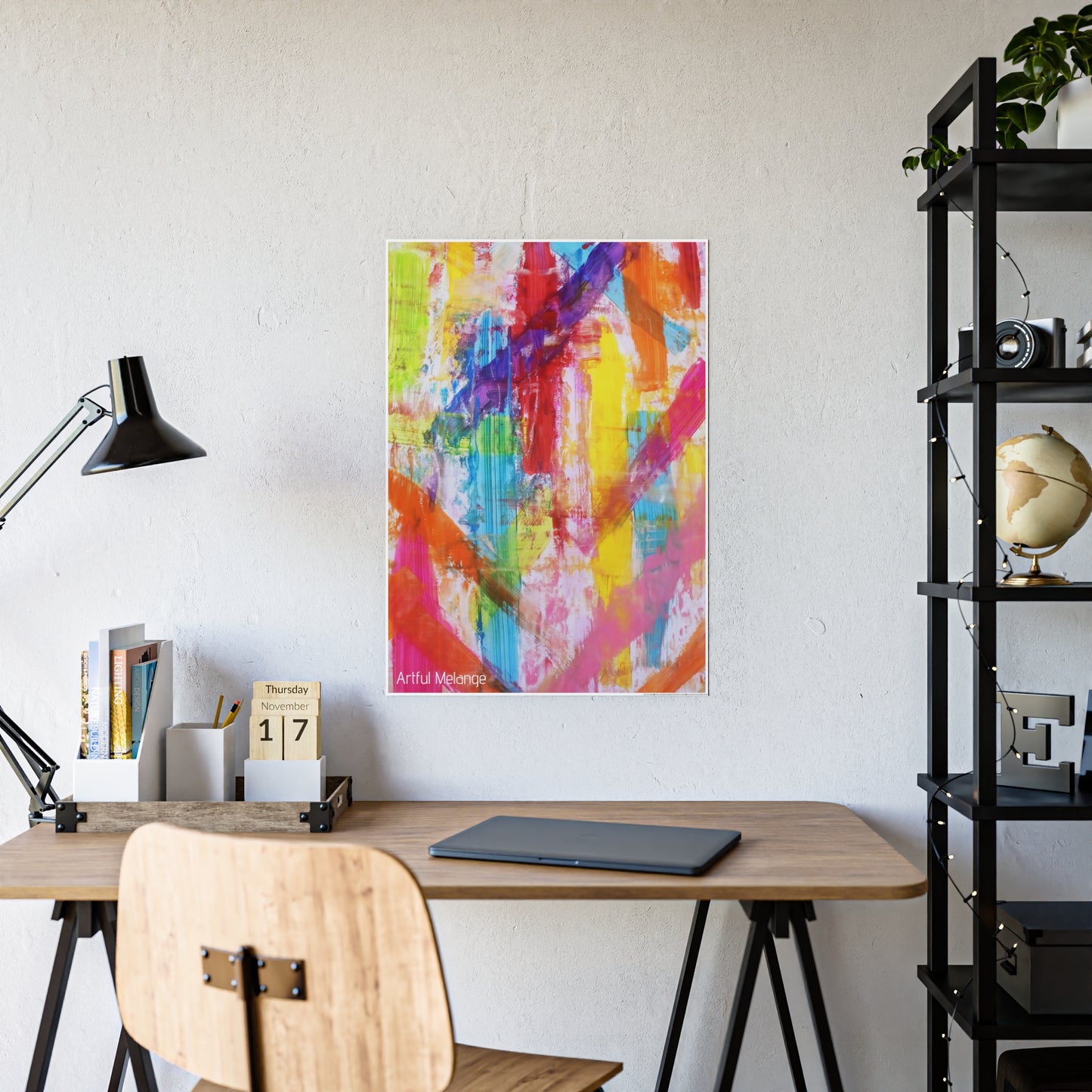 Gleaming Acrylic Abstract Poster: A Spectrum of Colorful Elegance