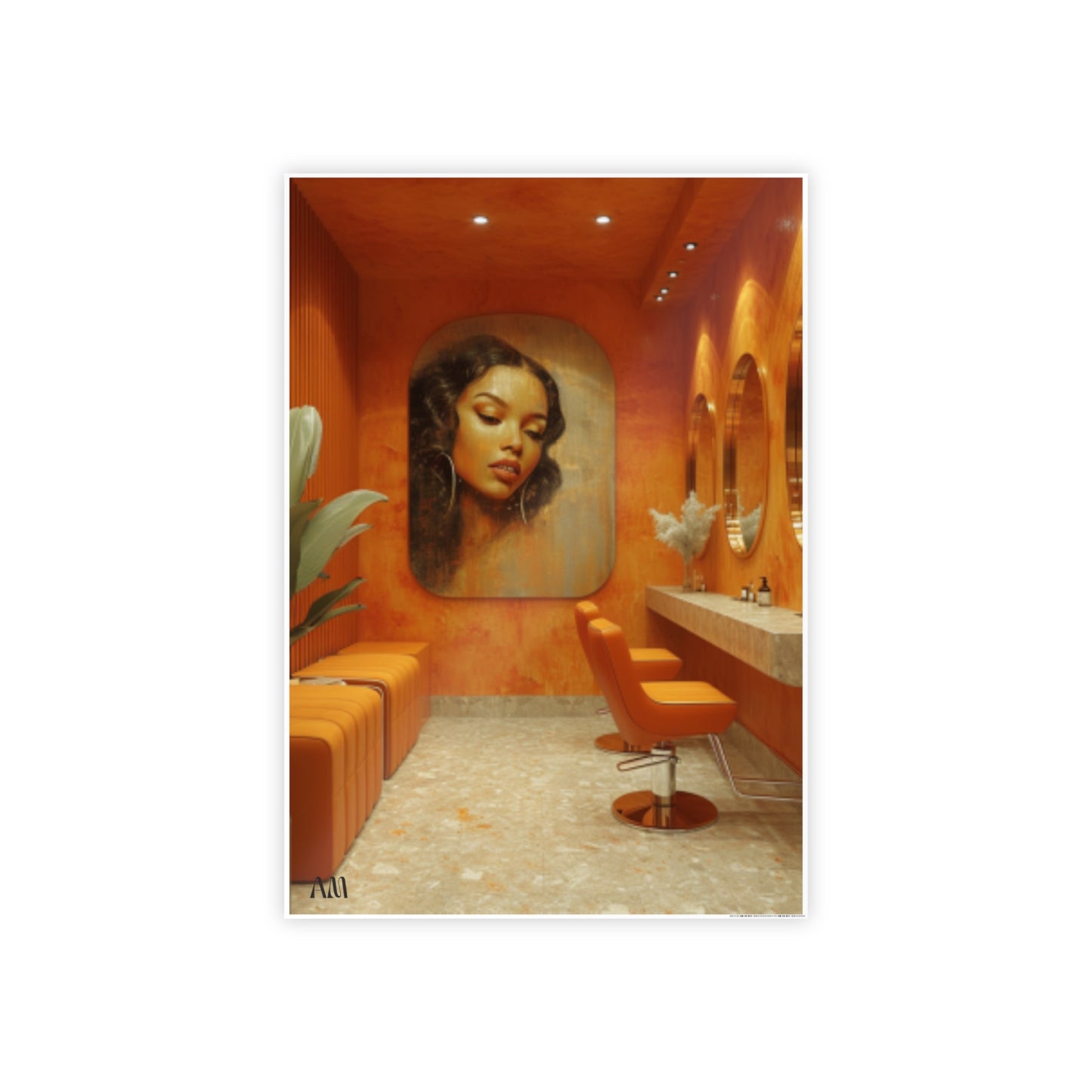 Black Hair Salon Interiors: Poster Prints Celebrating Style