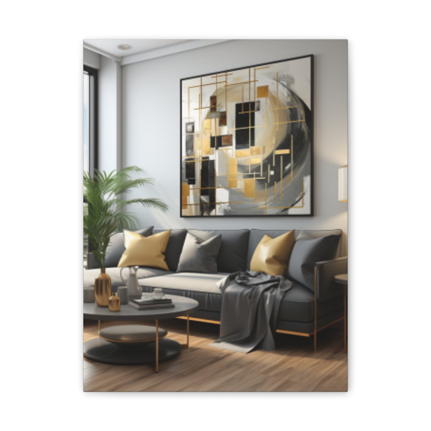 Gold and Black Elegance: A Symphony of Sophistication Canvas Print