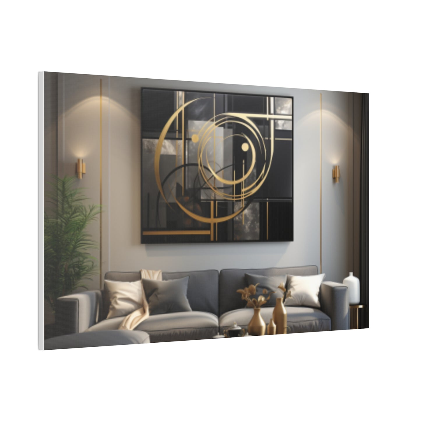 Gold and Black  Elegance: A Symphony of Sophistication Canvas Print