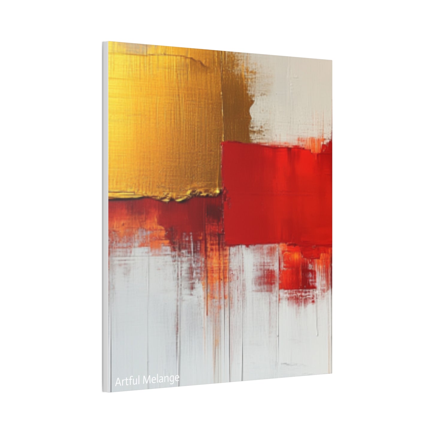 Acrylic Abstract Canvas Print - Homage to the Divine Nine/Red White and Gold 9