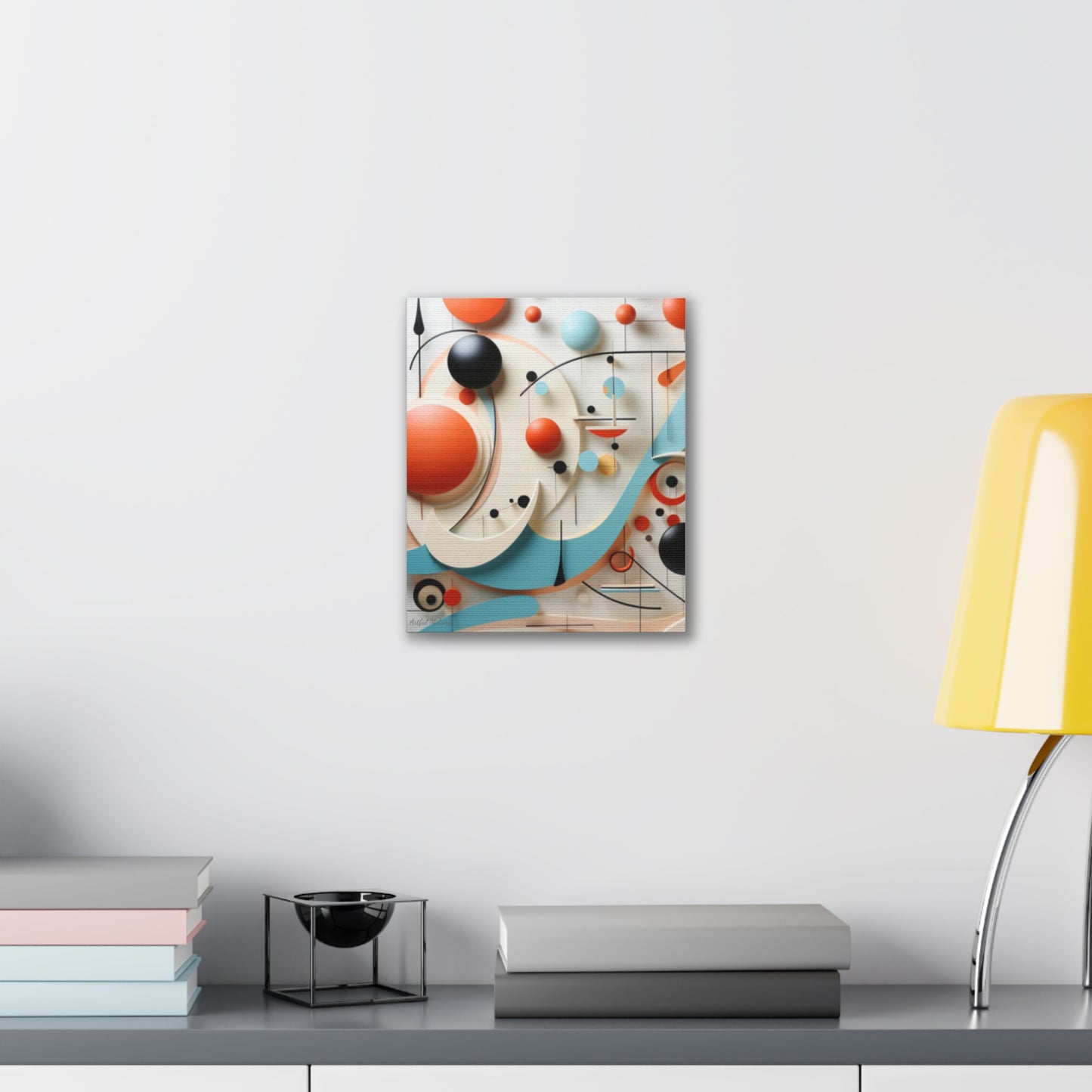 Harmony in Cyan and Peach- Graphic Print