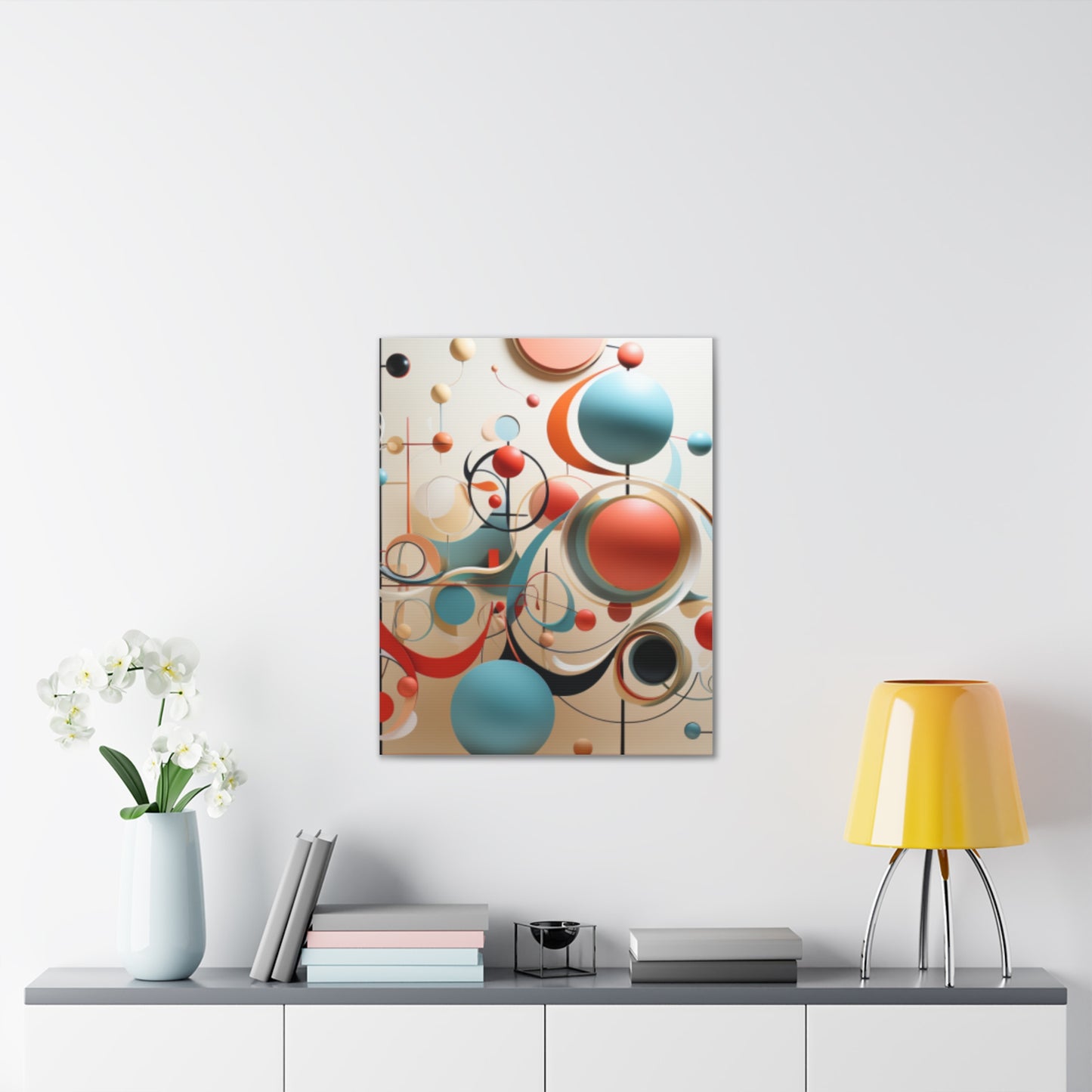 Harmony in Cyan and Peach- Graphic Print