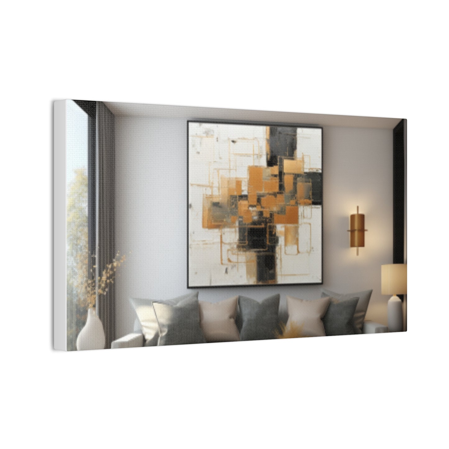 Gold and Black Elegance: A Symphony of Sophistication Canvas Print