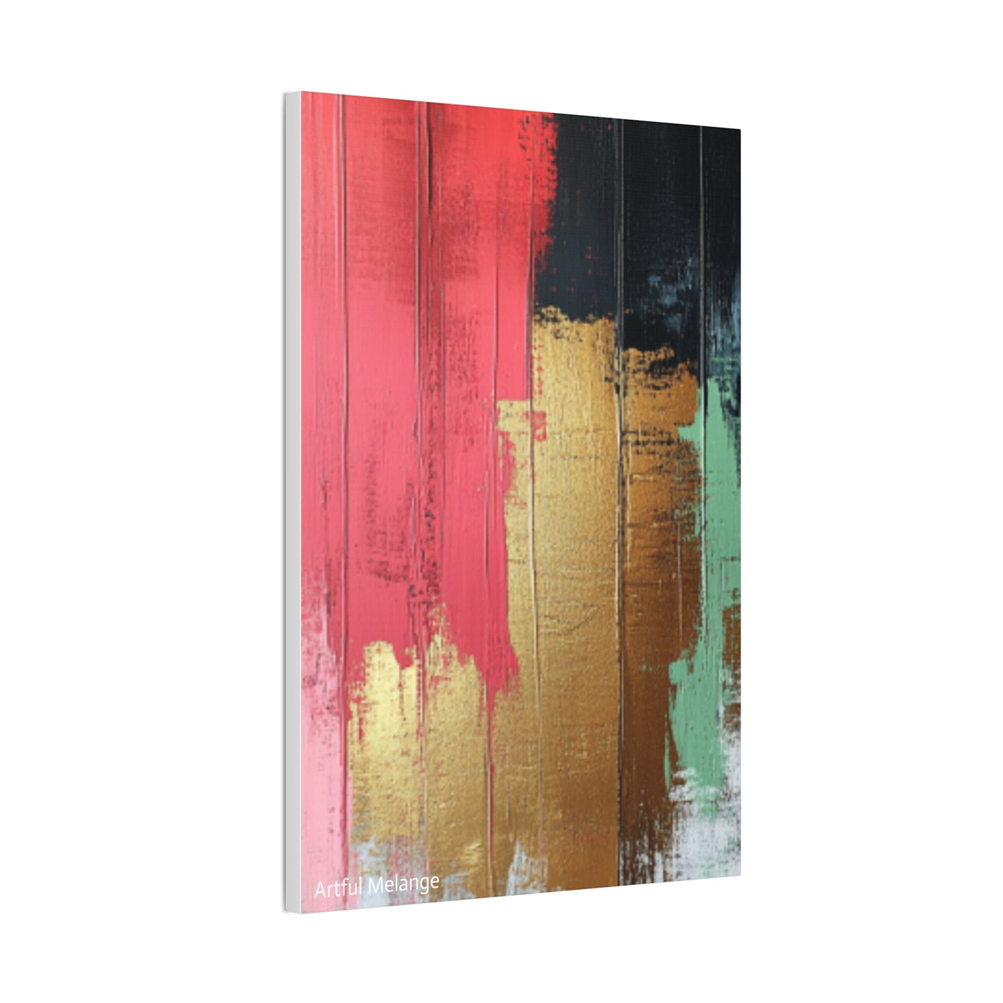 Acrylic Abstract Canvas Print - Homage to the Divine Nine/Pink Green Black and Gold 6