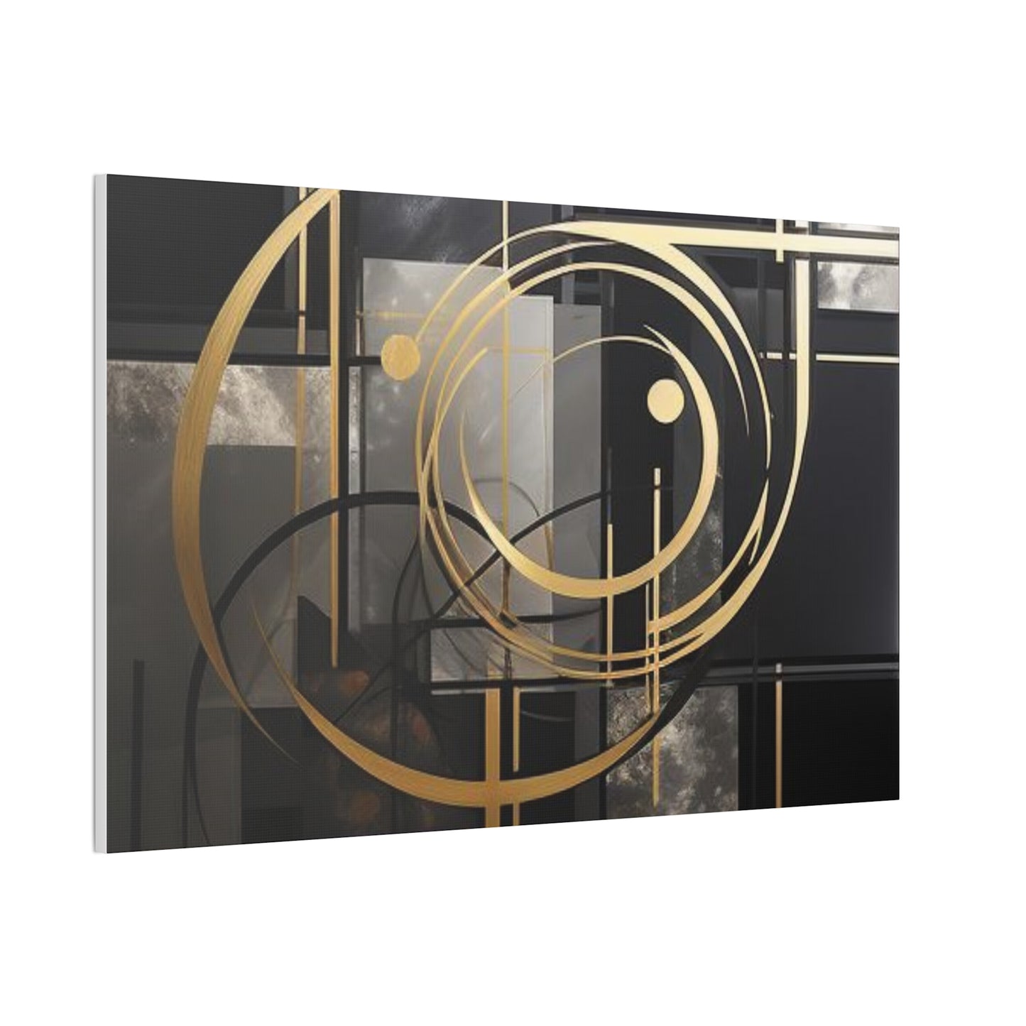 Gold and Black Elegance: A Symphony of Sophistication Canvas Print