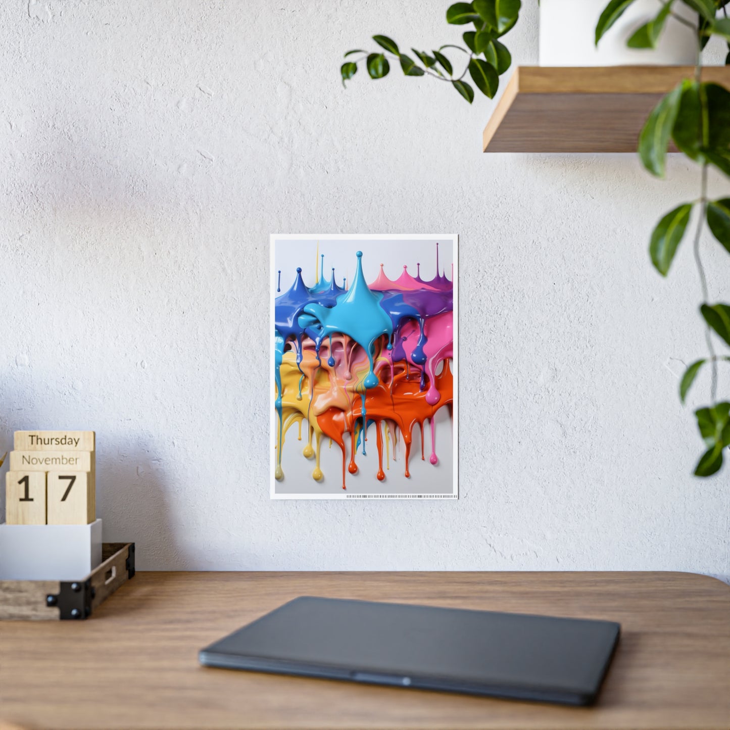 Gleaming Acrylic Abstract Poster: A Spectrum of Colorful Elegance