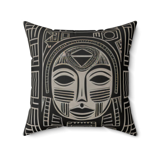 African Mud Cloth Design Square Pillow