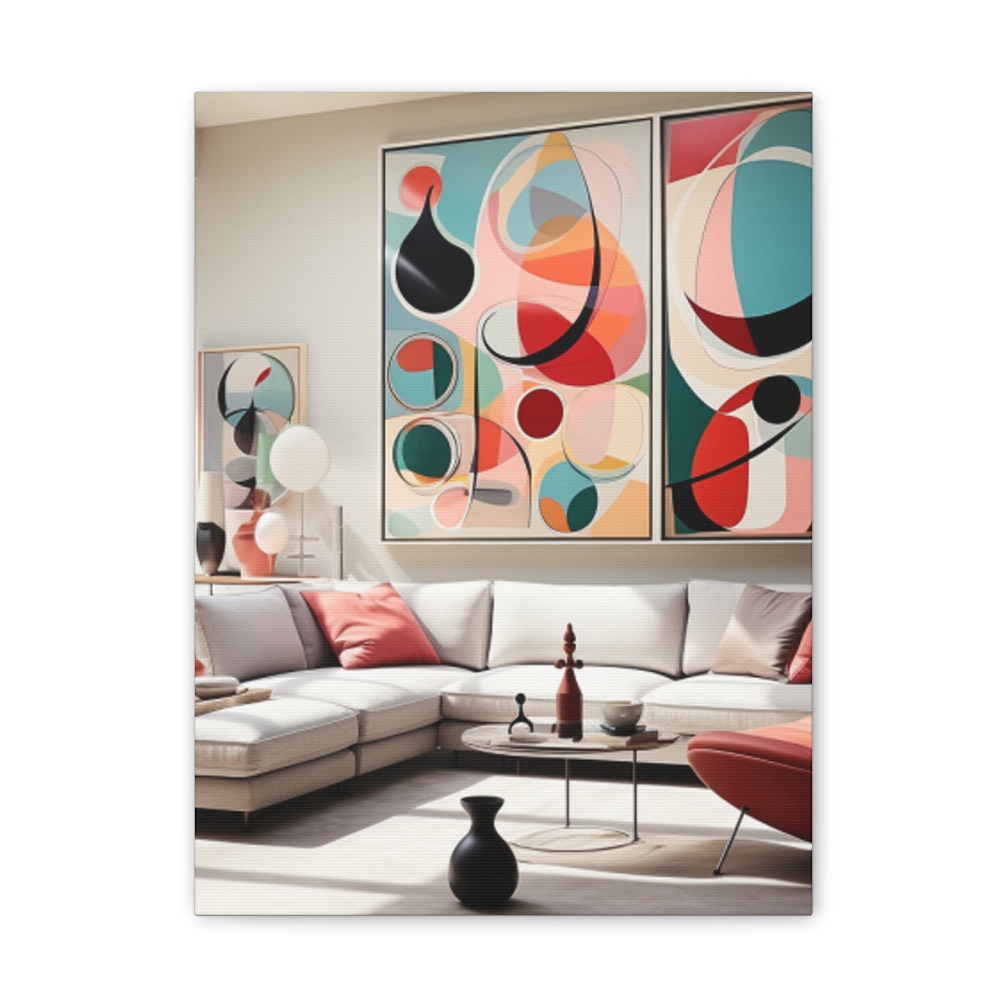 Timeless Elegance: Refined Pink Hues Canvas Print for Sophisticated Living Spaces