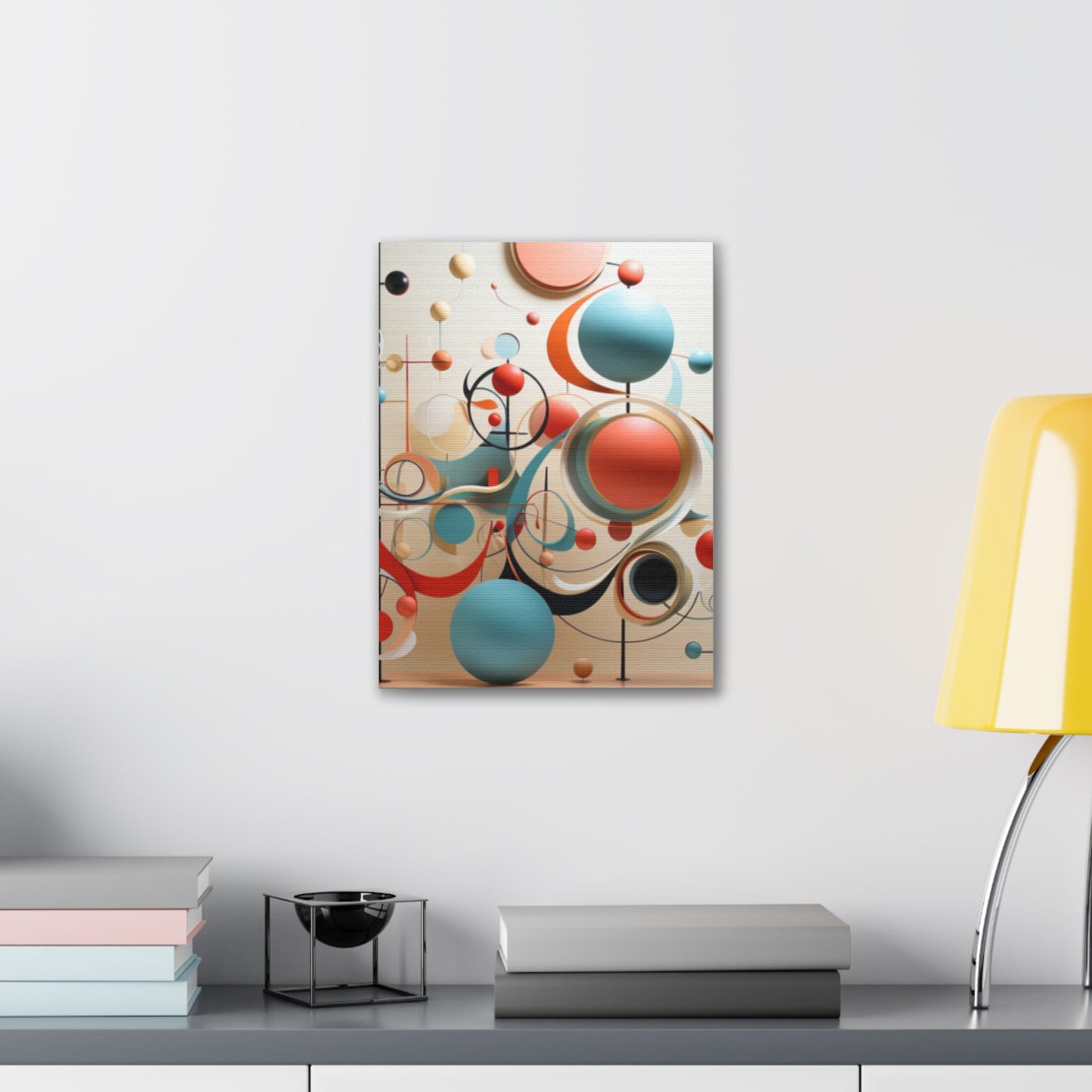 Harmony in Cyan and Peach- Graphic Print