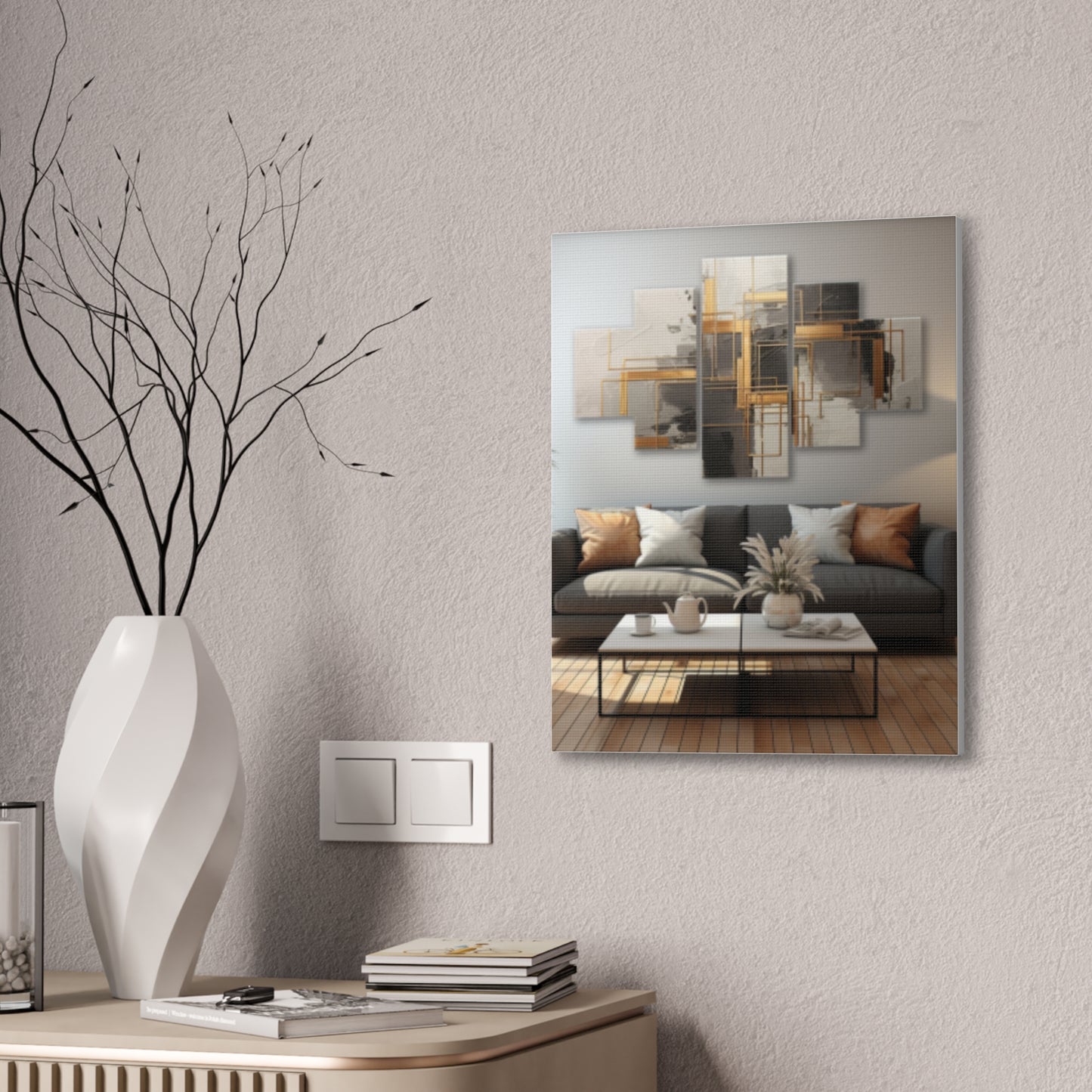 Gold and Black  Elegance: A Symphony of Sophistication Canvas Print