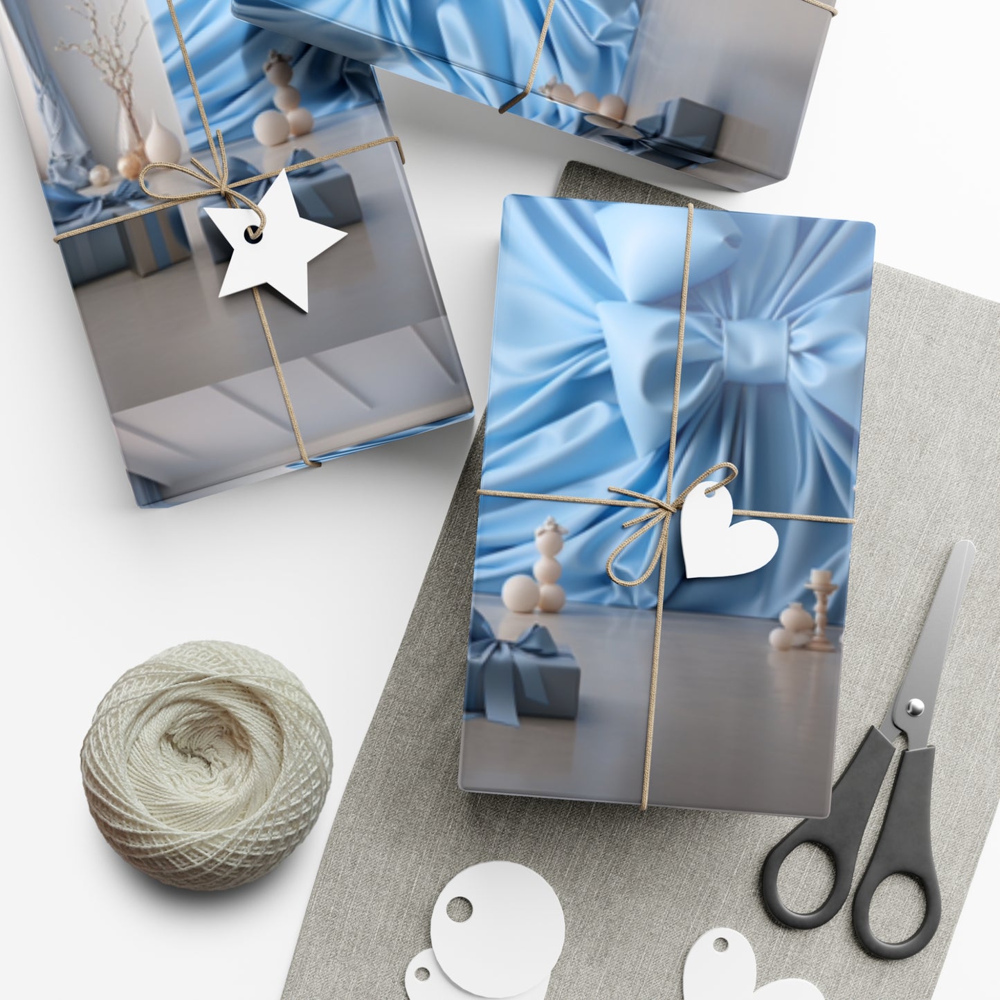 Elegant Blue Holiday Wrapping Paper Collection – Elevate Your Gifts with Sophisticated Style