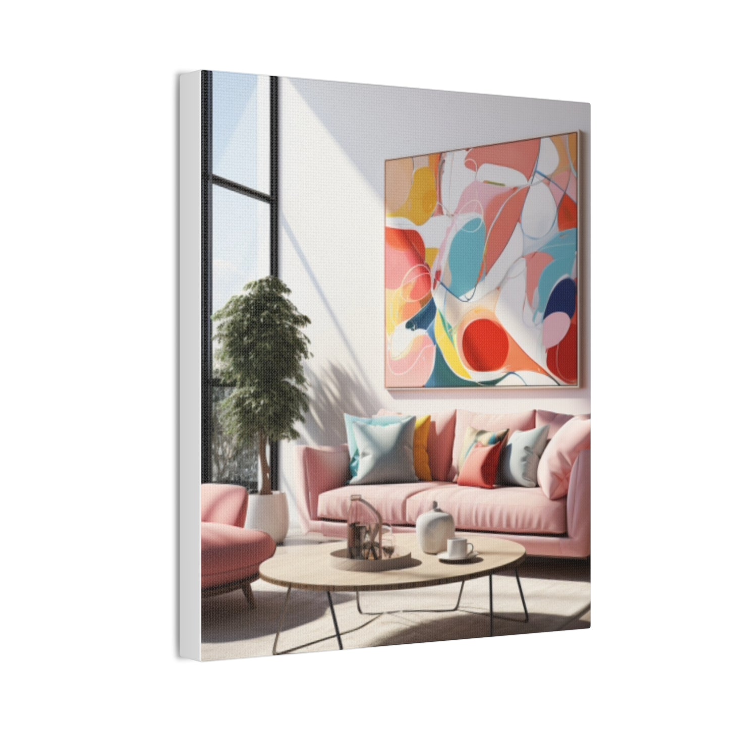 Timeless Elegance: Refined Pink Hues Canvas Print for Sophisticated Living Spaces