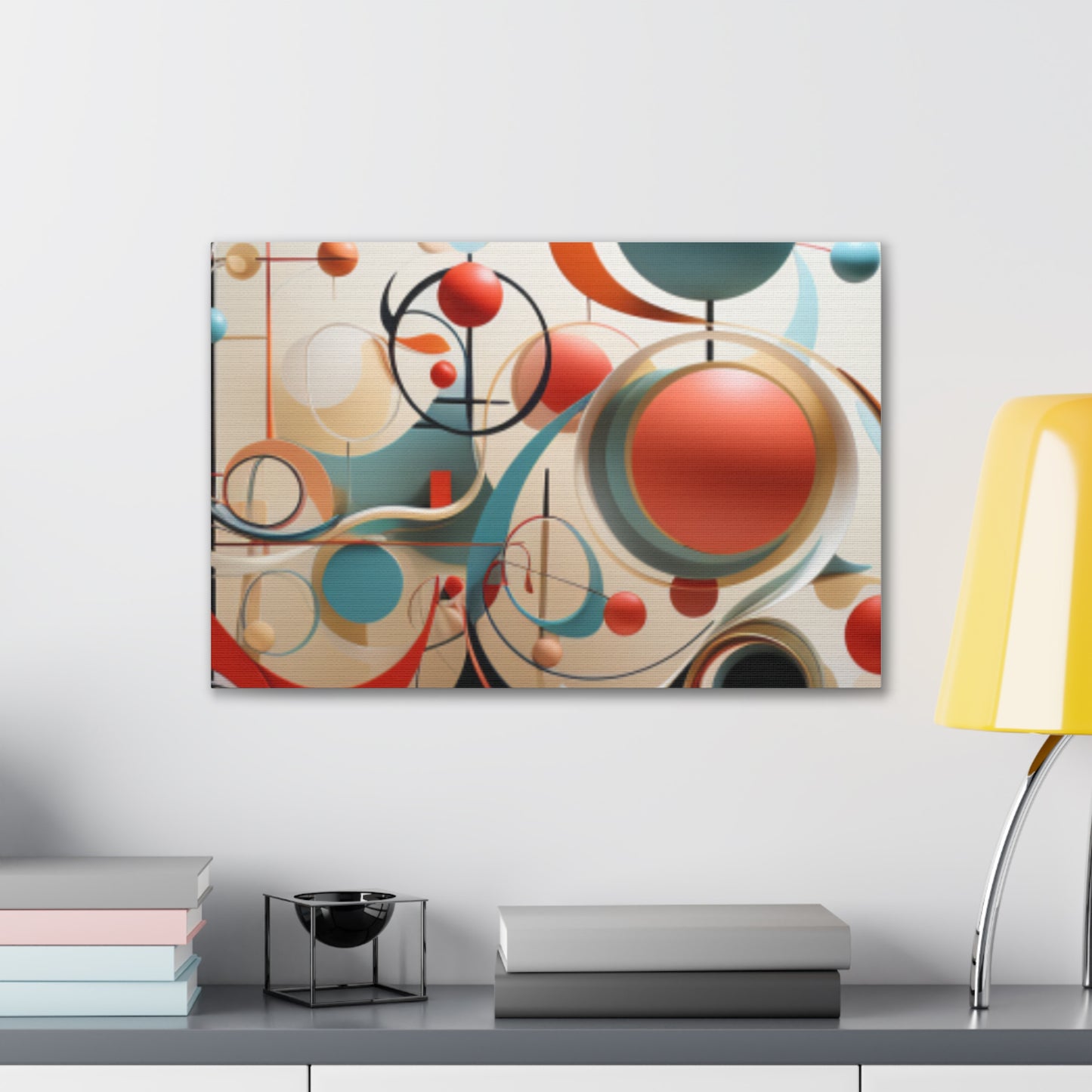 Harmony in Cyan and Peach- Graphic Print