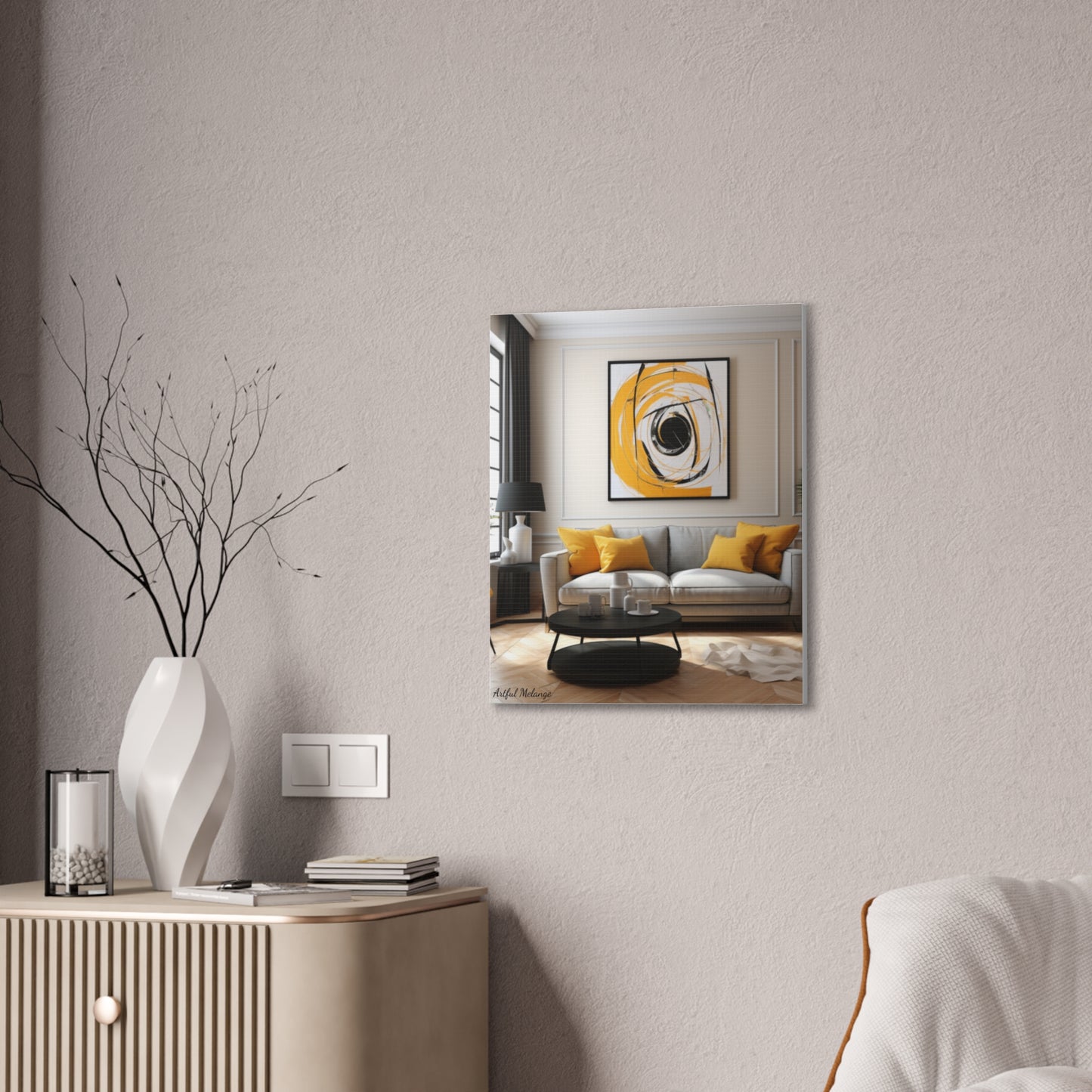 Timeless Elegance: Refined Yellow Hues Canvas Print for Sophisticated Living Spaces