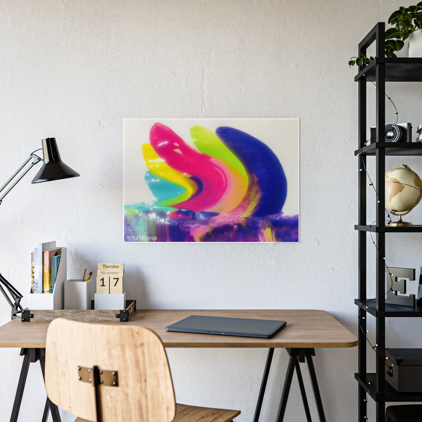 Gleaming Acrylic Abstract Poster: A Spectrum of Colorful Elegance