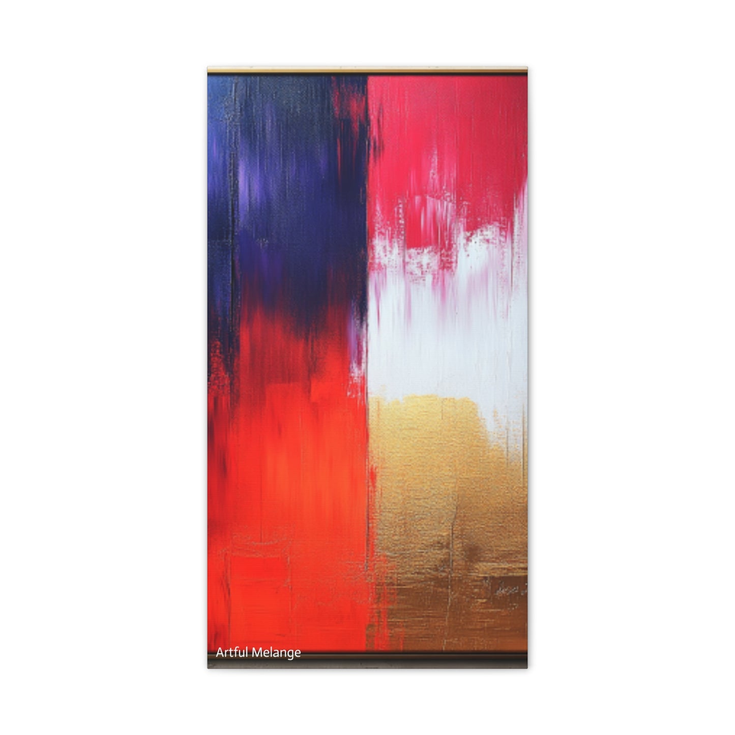 Acrylic Abstract Canvas Print - Homage to the Divine Nine/Red White Purple and Gold 2