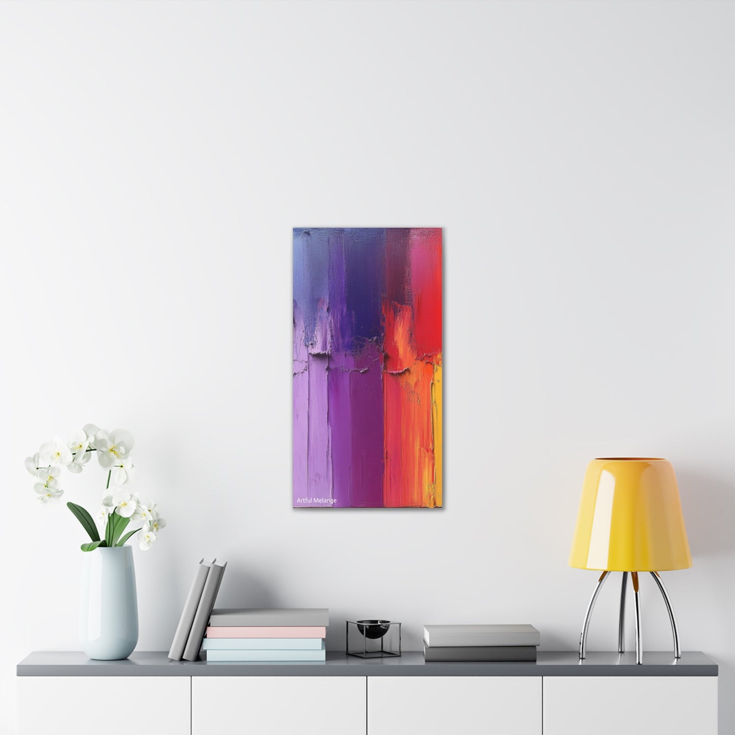 Acrylic Abstract Canvas Print - Homage to the Divine Nine/Red White Purple and Gold 4