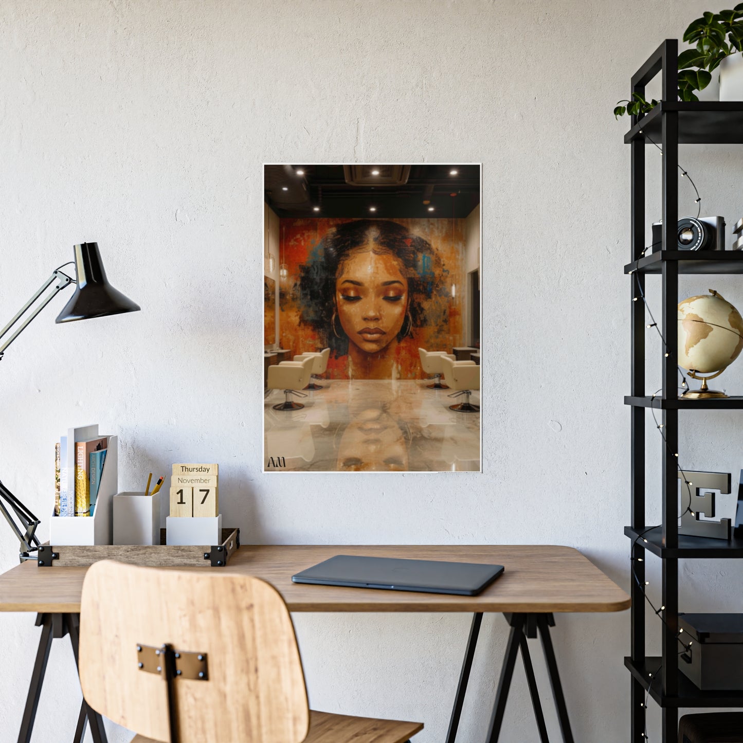 Black Hair Salon Interiors: Poster Prints Celebrating Style