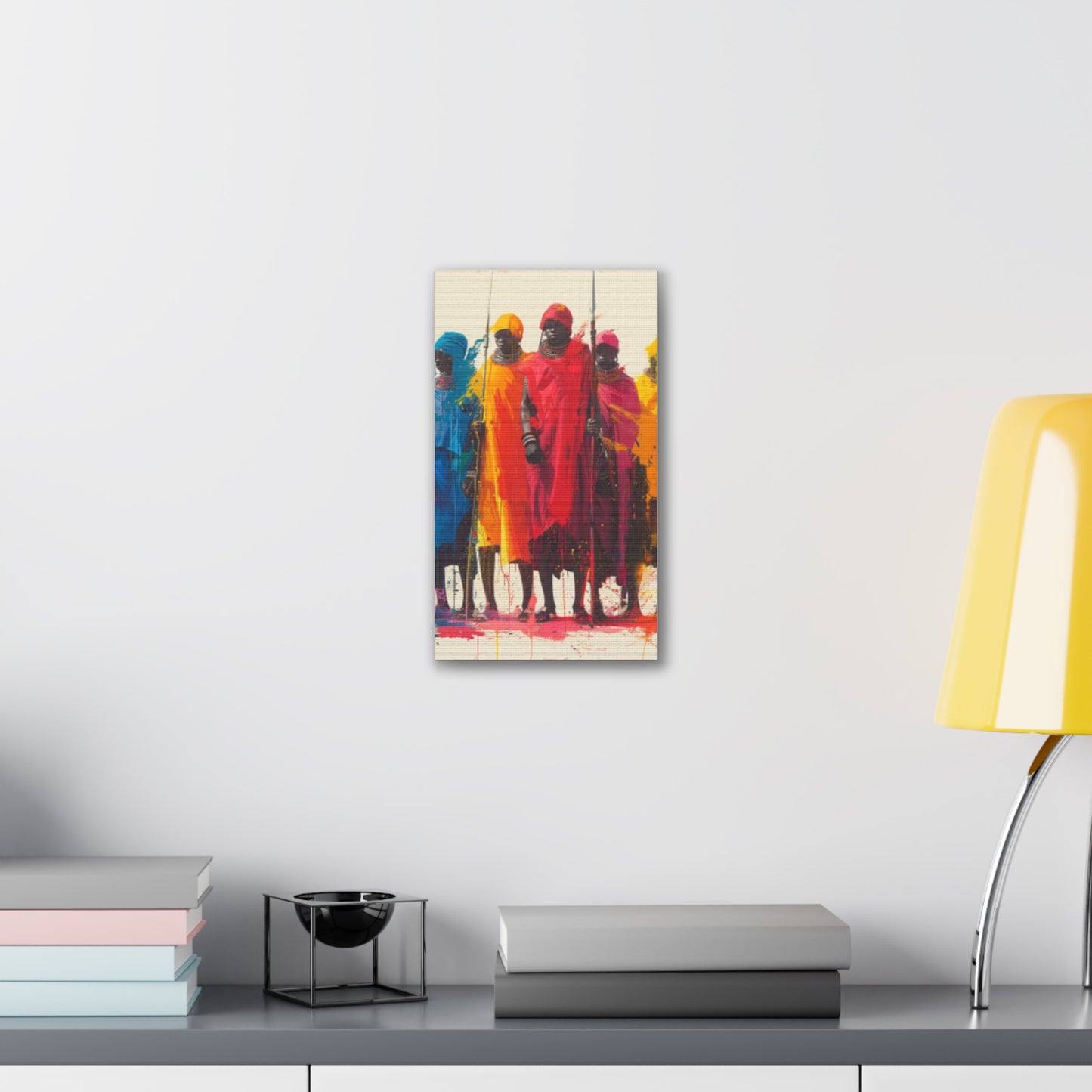 Masai Warriors Abstract Canvas Print