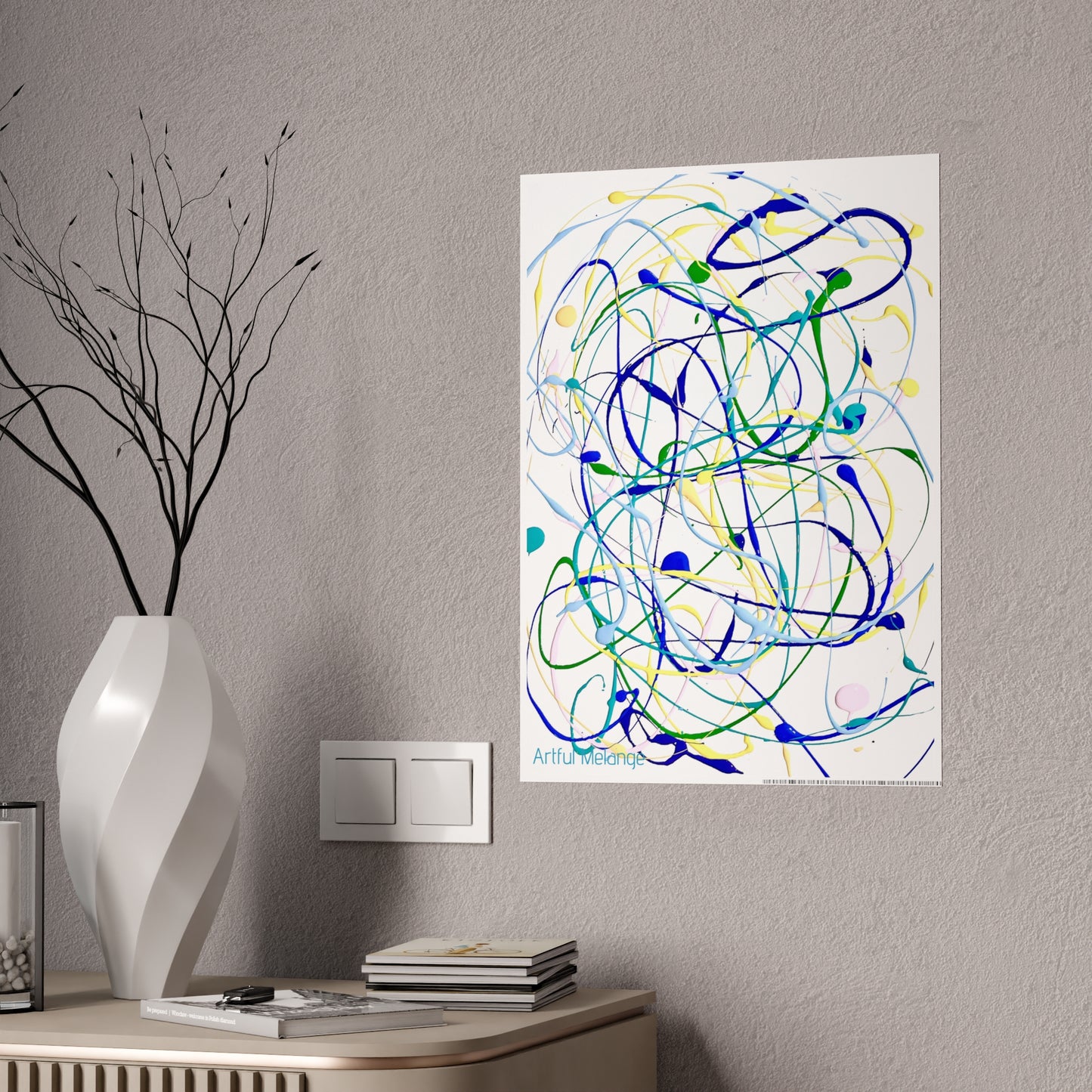 Gleaming Acrylic Abstract Poster: A Spectrum of Colorful Elegance