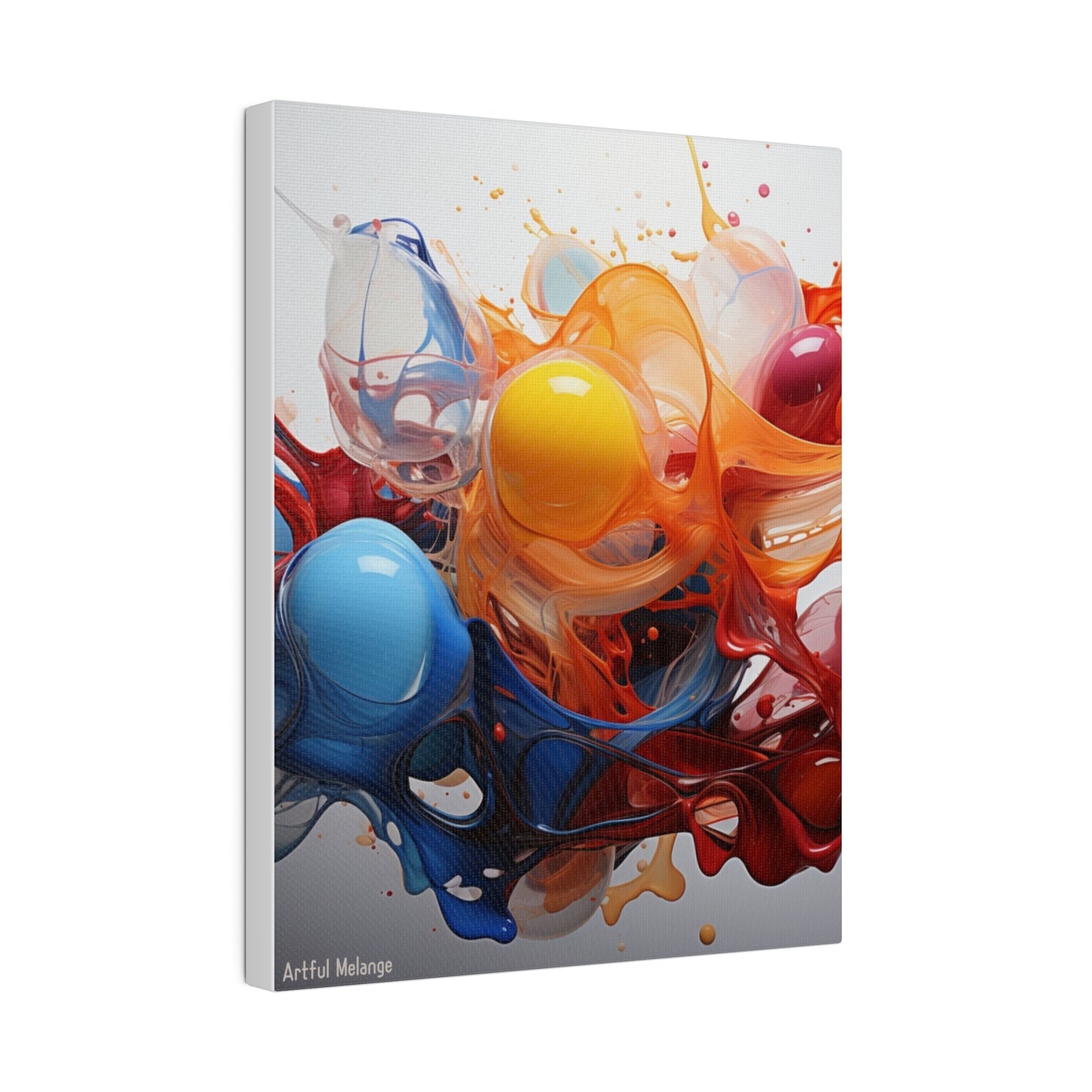 Colorful Balloon-Inspired Matt Canvas Print with Sweeping Acrylic Brush Strokes