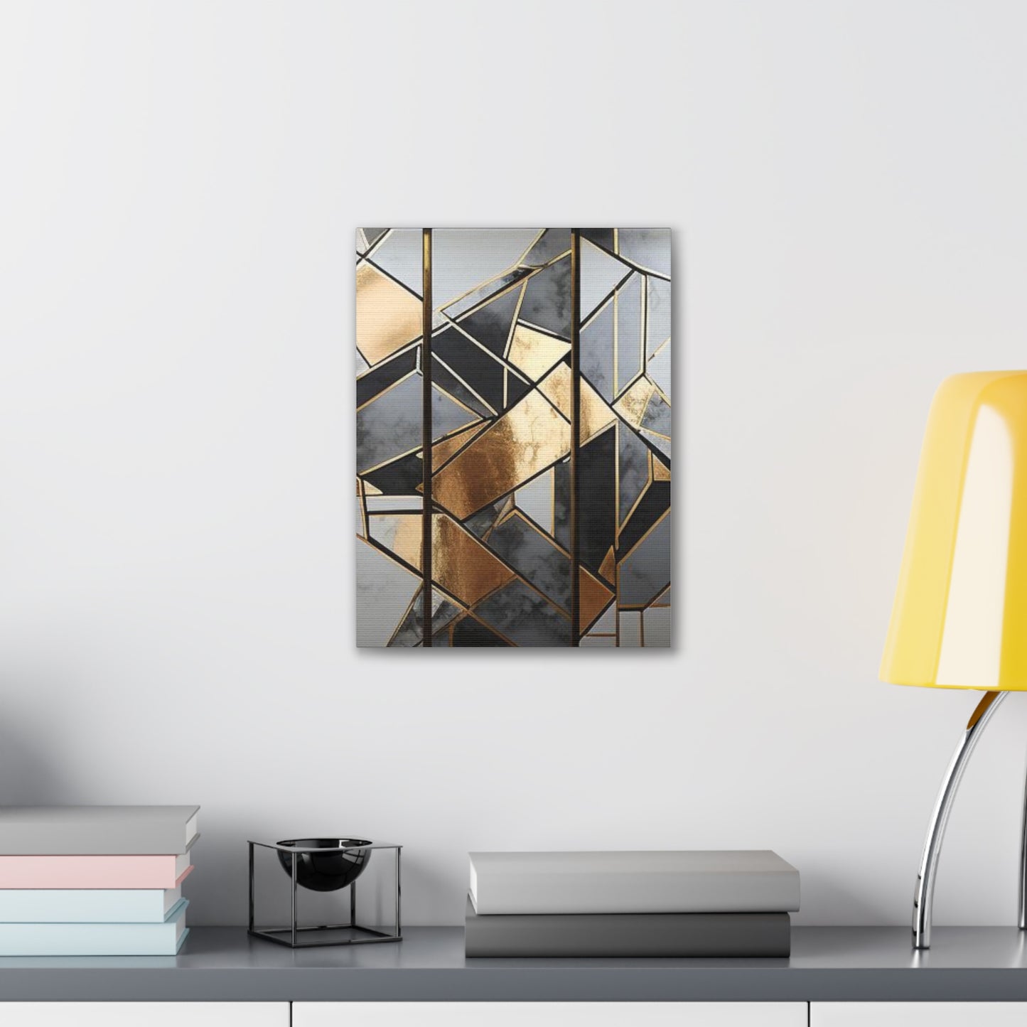 Gold and Black Elegance: A Symphony of Sophistication Canvas Print