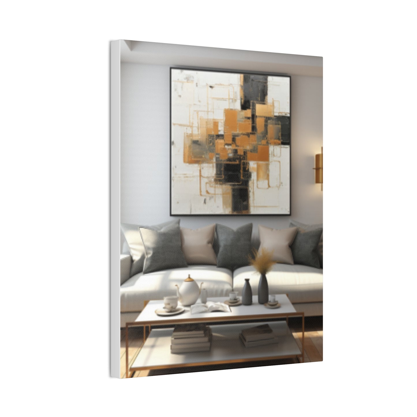 Gold and Black Elegance: A Symphony of Sophistication Canvas Print