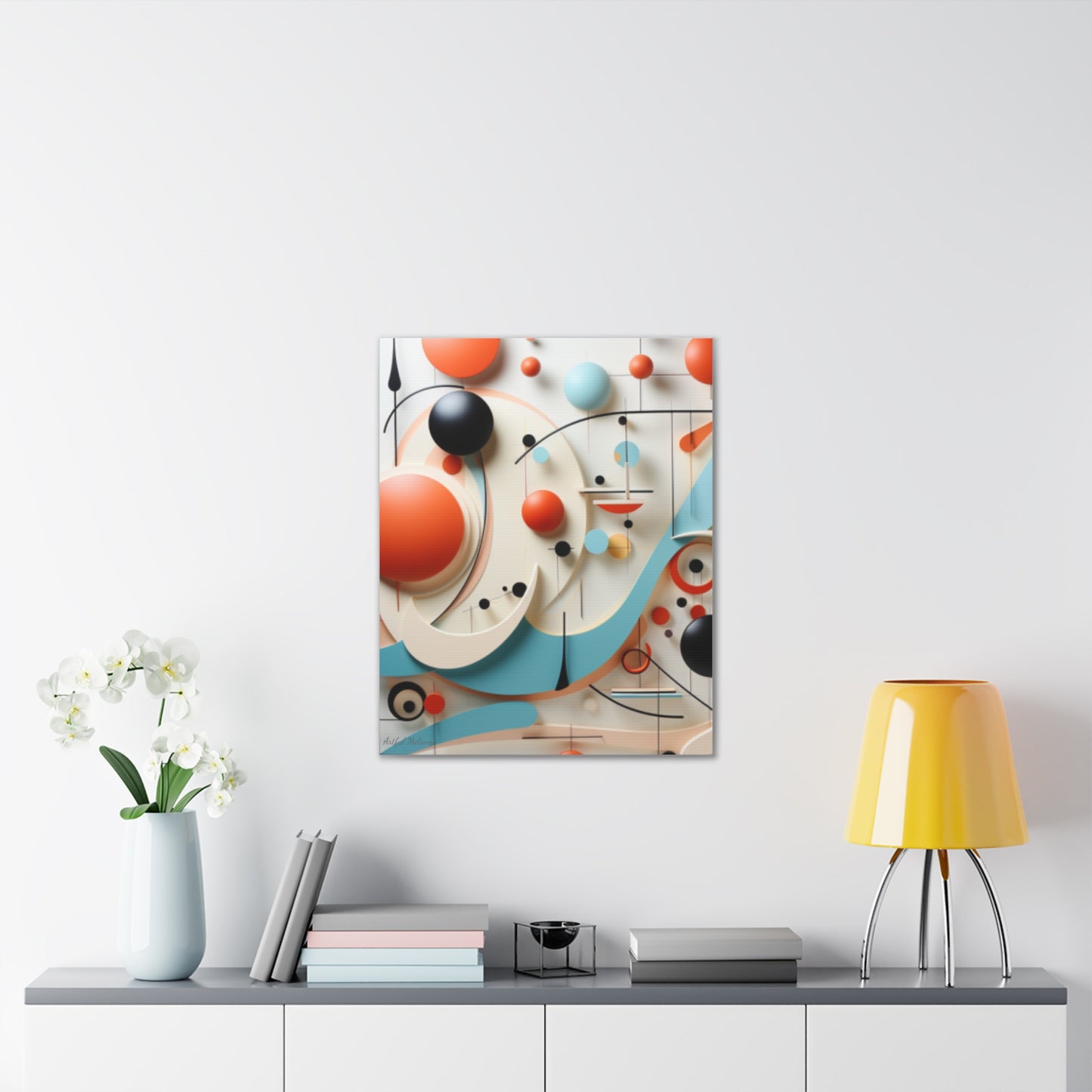 Harmony in Cyan and Peach- Graphic Print